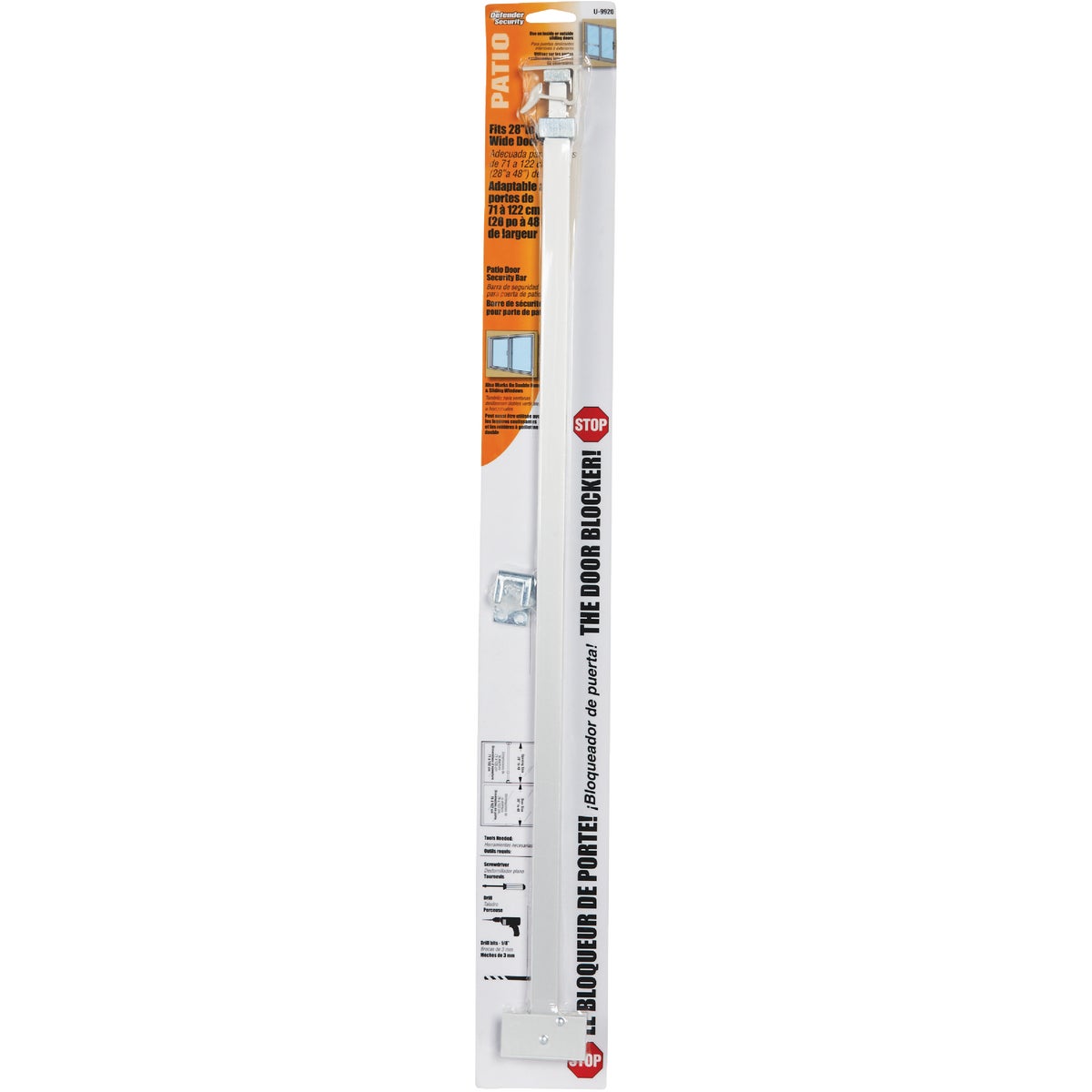 Defender Security 28 In. to 48 In. Patio Door Bar Lock Image 3