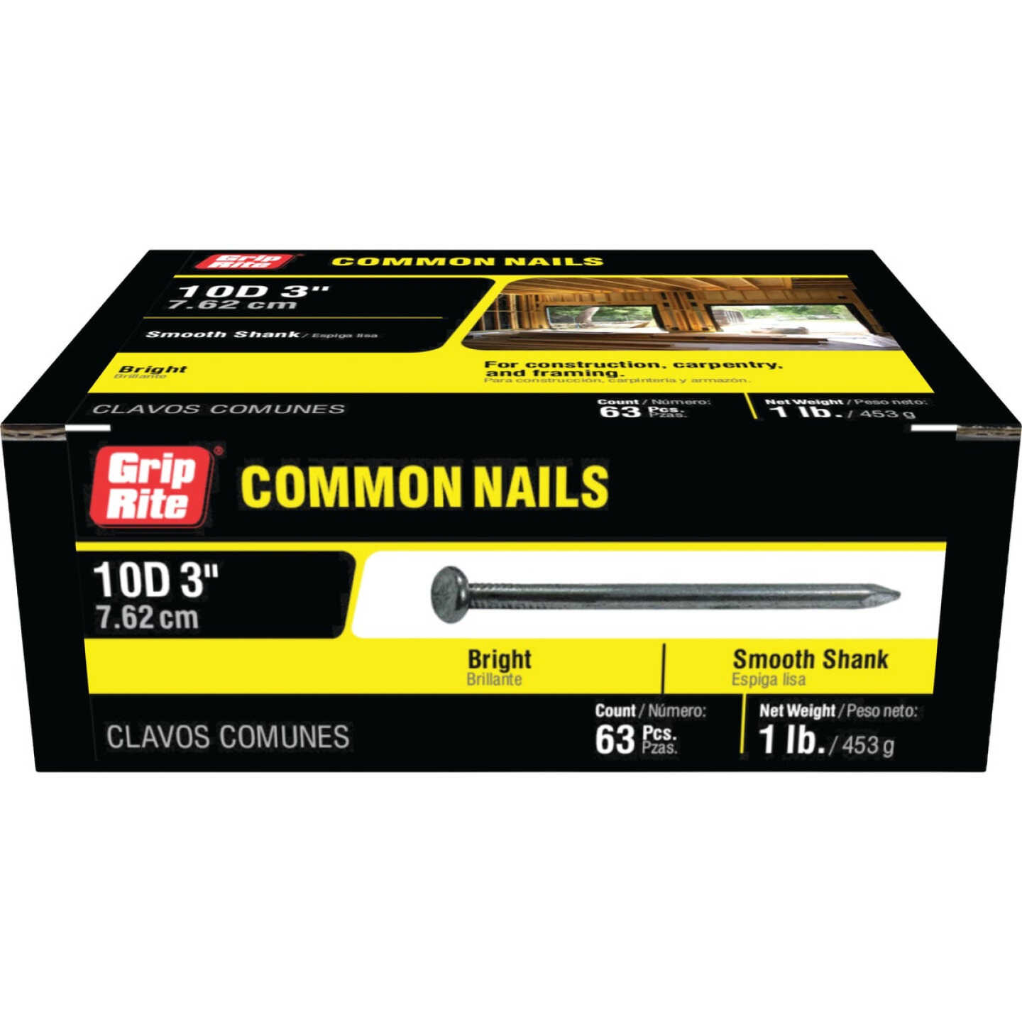 Grip-Rite 3 In. x 9 ga x 10d Bright Common Nails (66-Count) Image 2