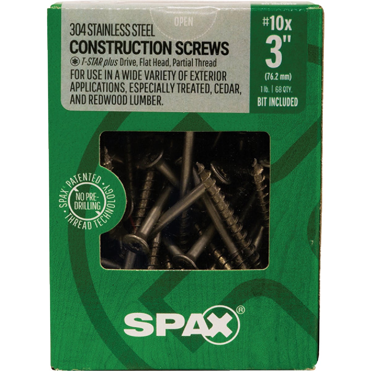 SPAX #10 x 3 In. T20 Plus Flat Head 304 Stainless Steel (Exterior Rated) Wood Screw (68-Count) Image 3