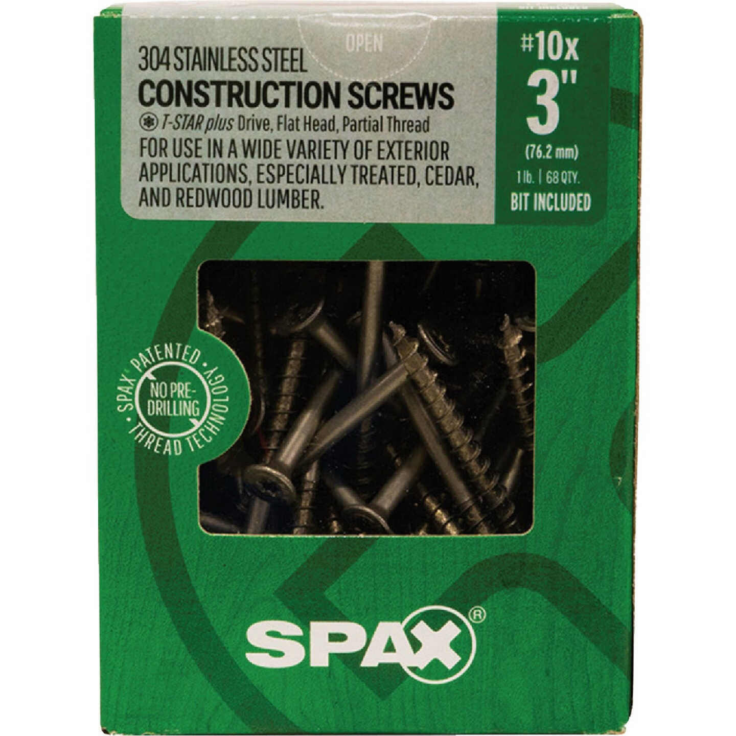 SPAX #10 x 3 In. T20 Plus Flat Head 304 Stainless Steel (Exterior Rated) Wood Screw (68-Count) Image 3