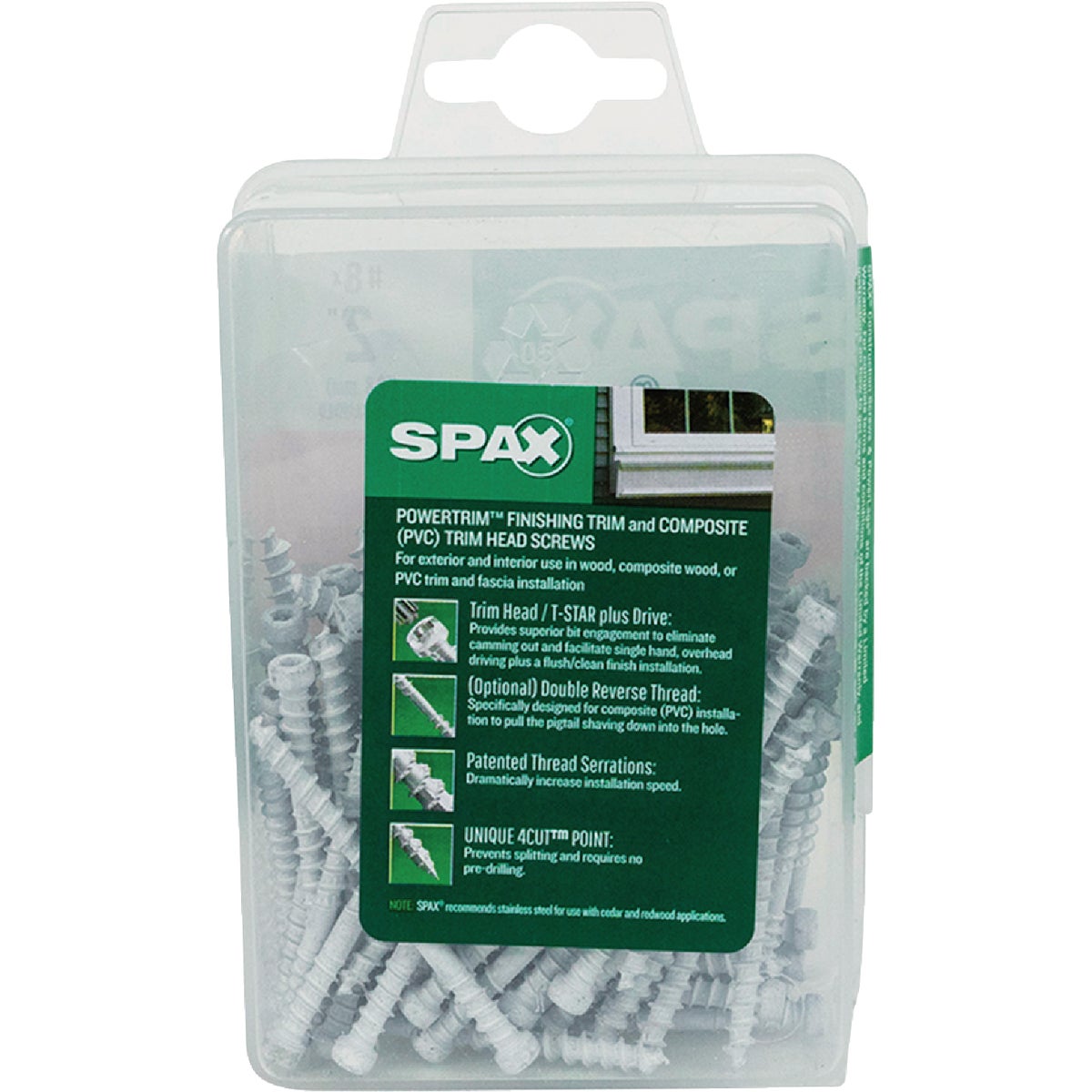 SPAX #8 x 2 In. T10 Plus Cylindrical Head HCR (Exterior Rated) White Trim Screw (100-Count) Image 5
