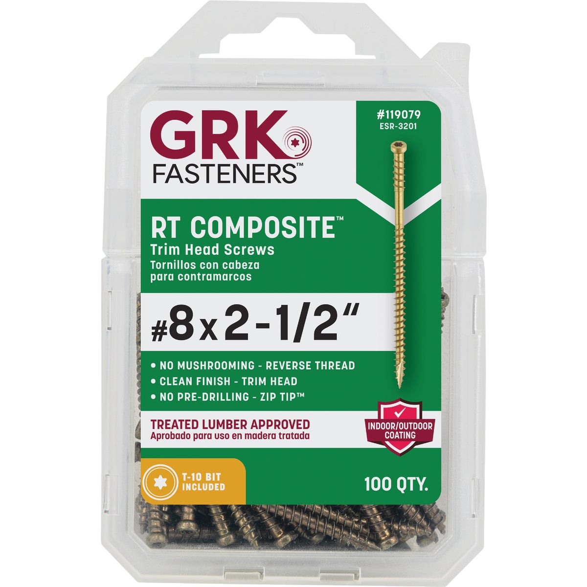 GRK RT #8 x 2-1/2 In. Star Drive Composite Screw (100-Count) Image 3