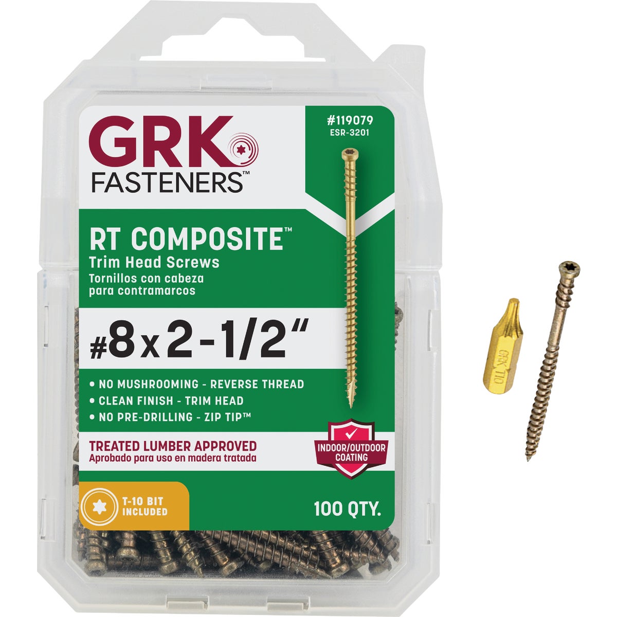 GRK RT #8 x 2-1/2 In. Star Drive Composite Screw (100-Count)