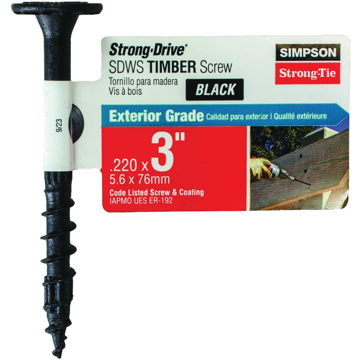 Simpson Strong-Tie Strong-Drive SDWS 0.220 In. x 3 In. T40 Timber (Exterior Grade) Screw