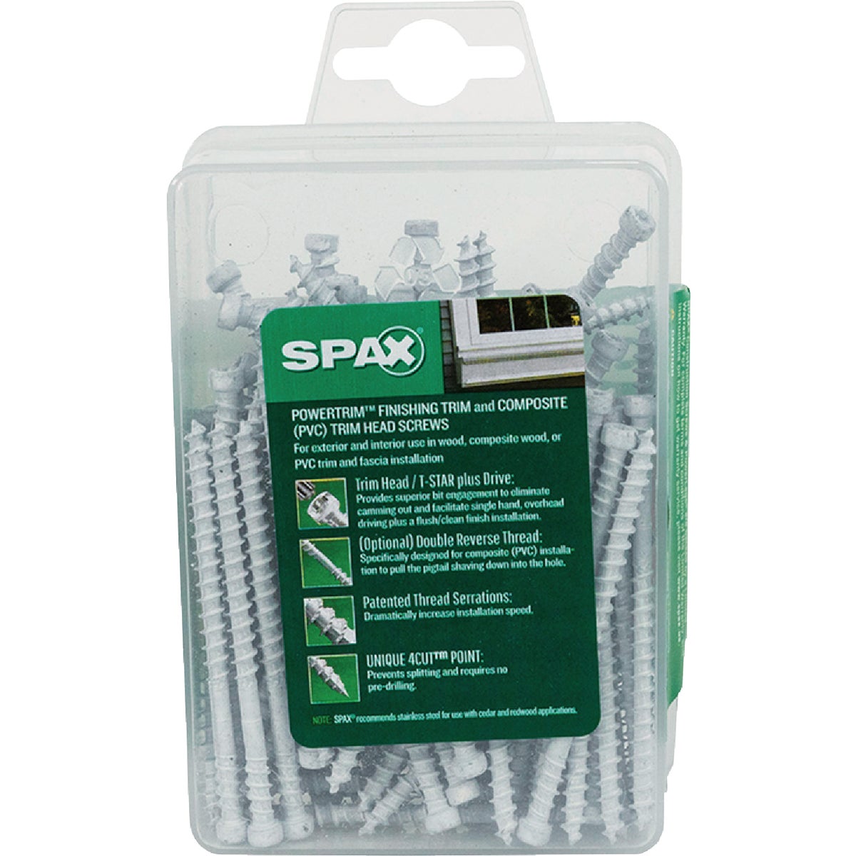 SPAX #8 x 2-1/2 In. T10 Plus Cylindrical Head HCR (Exterior Rated) White Trim Screw (100-Count) Image 5