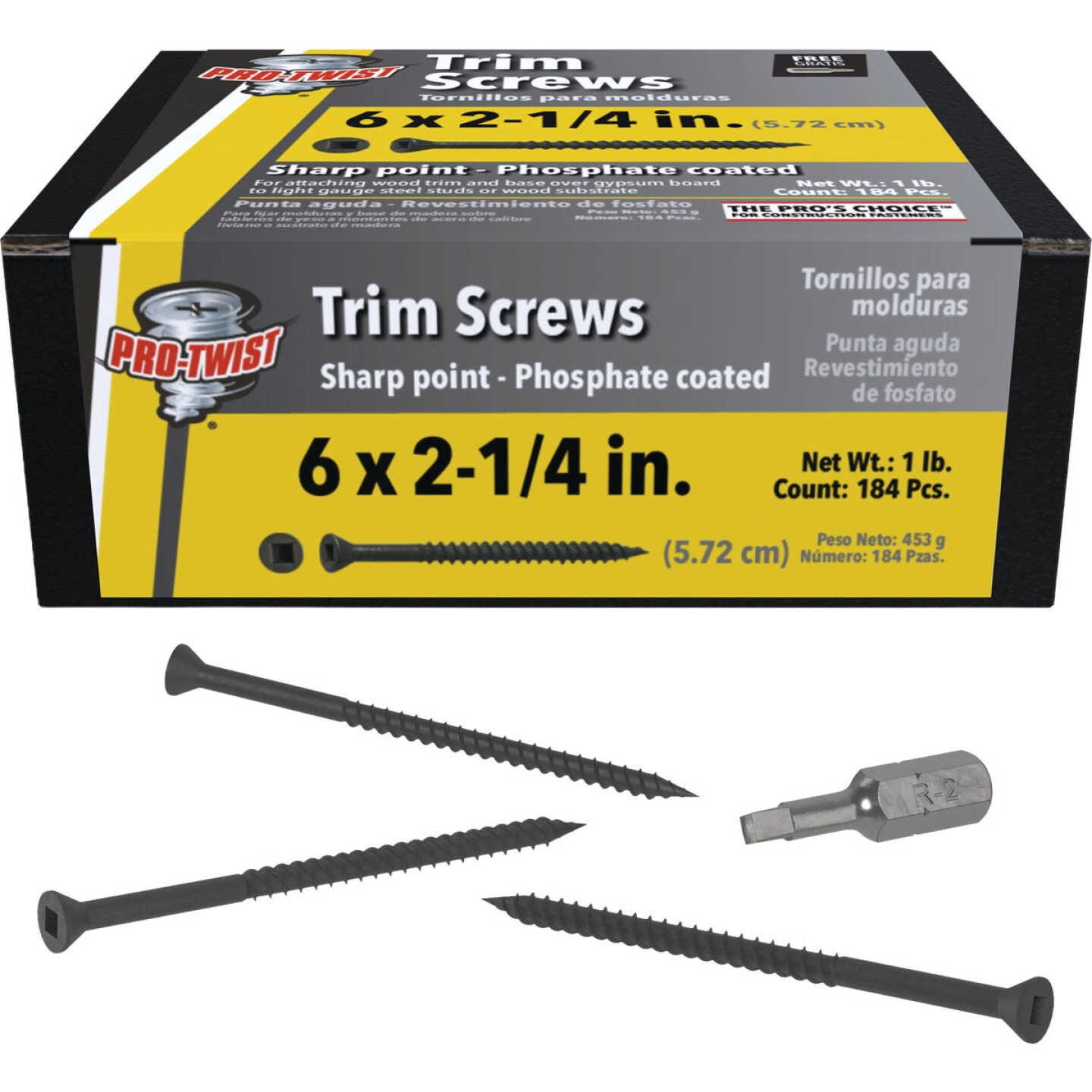 Pro-Twist 2-1/4 In. x 6 ga Phosphate Coated Trim Head Screw (1 Lb.) Image 1