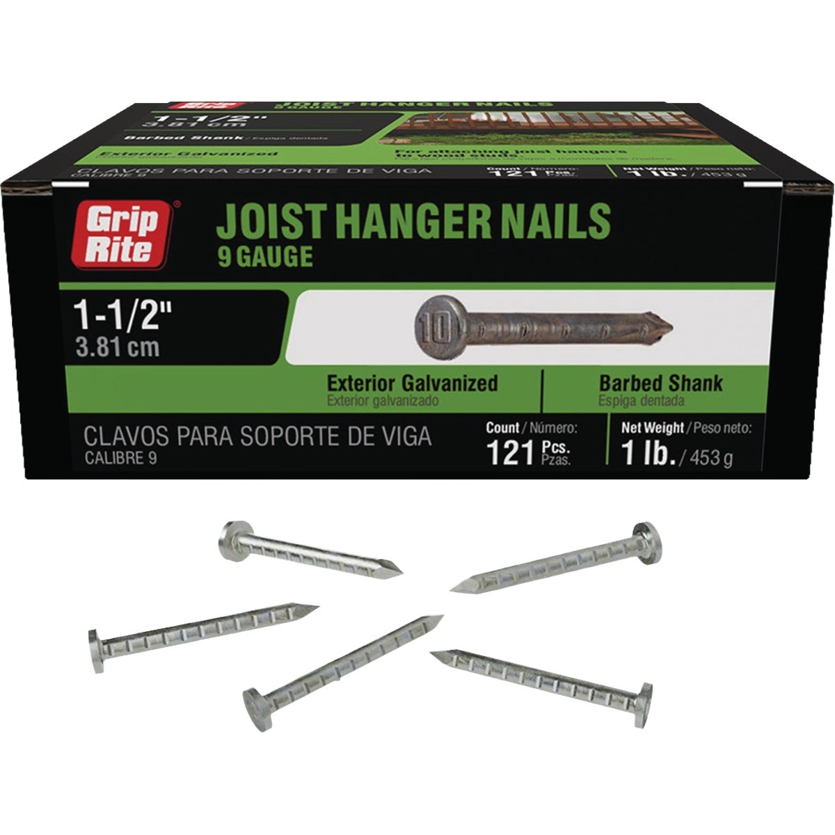 Grip-Rite 1-1/2 In. 9 ga Hot Galvanized Joist Nails (121-Count)