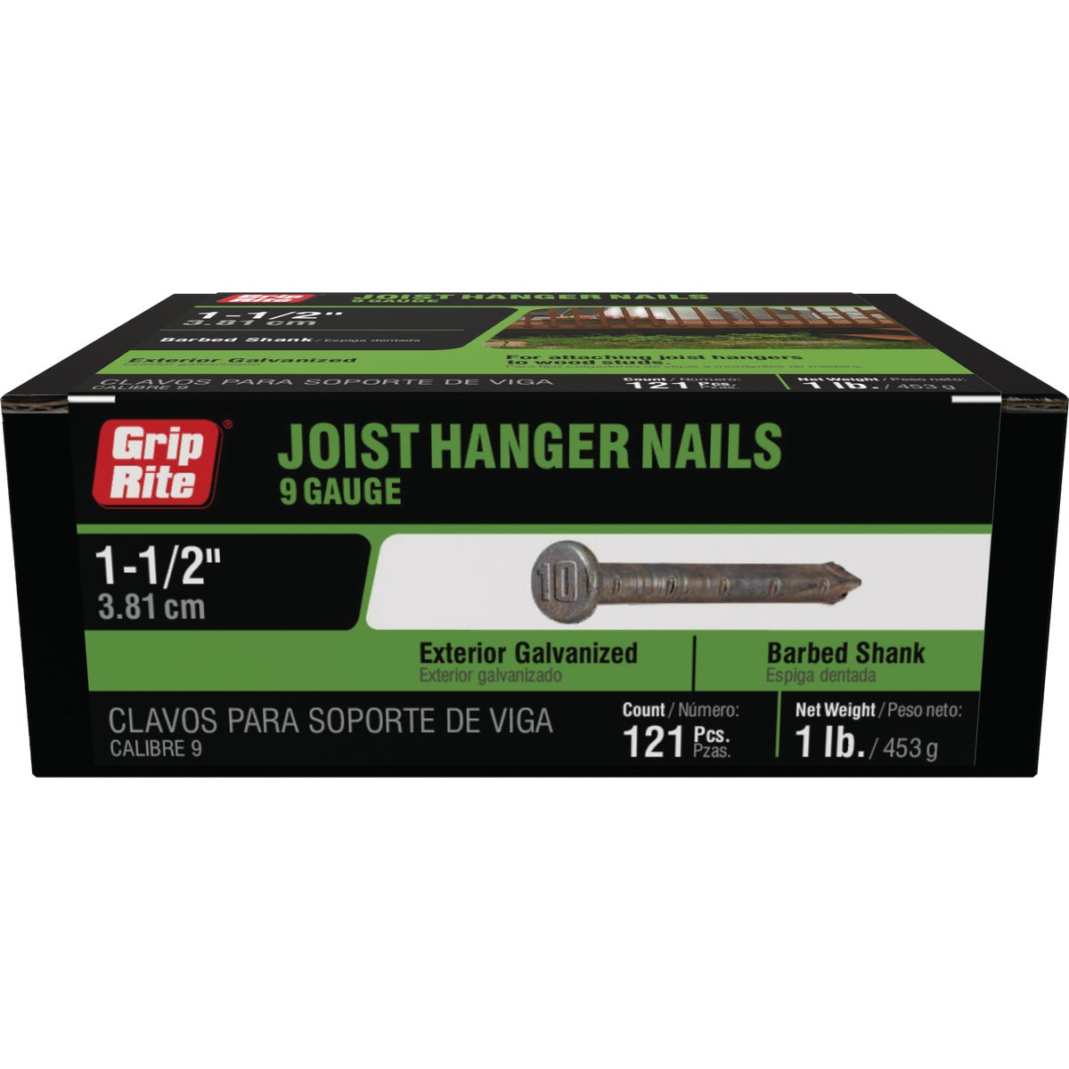 Grip-Rite 1-1/2 In. 9 ga Hot Galvanized Joist Nails (121-Count) Image 2