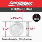 Super Sliders 1-13/16 In. Clear Round Furniture Leg Cup (4-Pack) Image 2