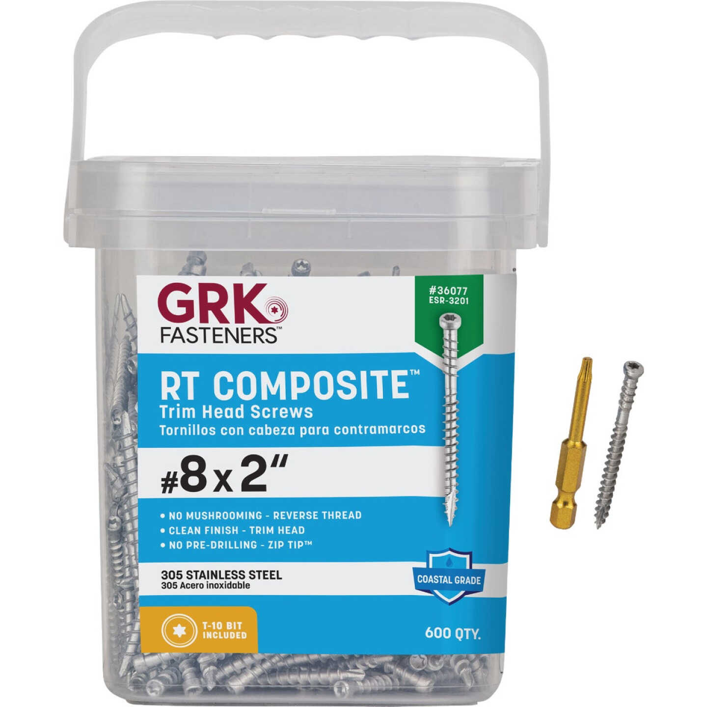 GRK RT #8 x 2 In. Star Drive Stainless Steel Composite Screw (600-Count) Image 1