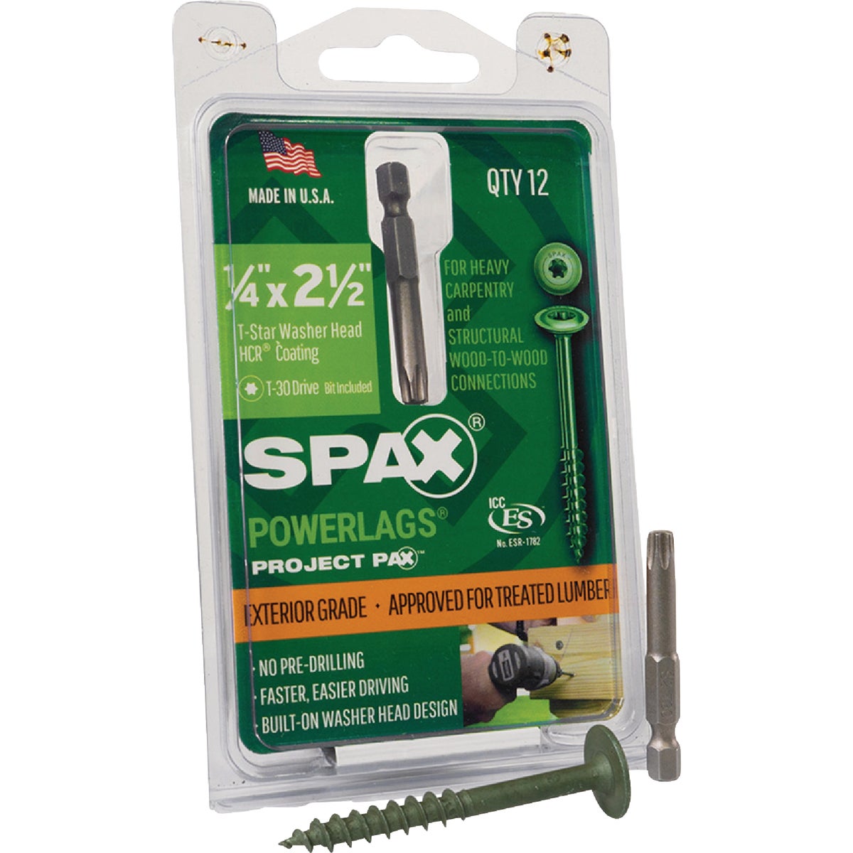 SPAX PowerLags 1/4 In. x 2-1/2 In. T30 Washer Head HCR (Exterior Rated) Lag Screw (12-Count) Image 6