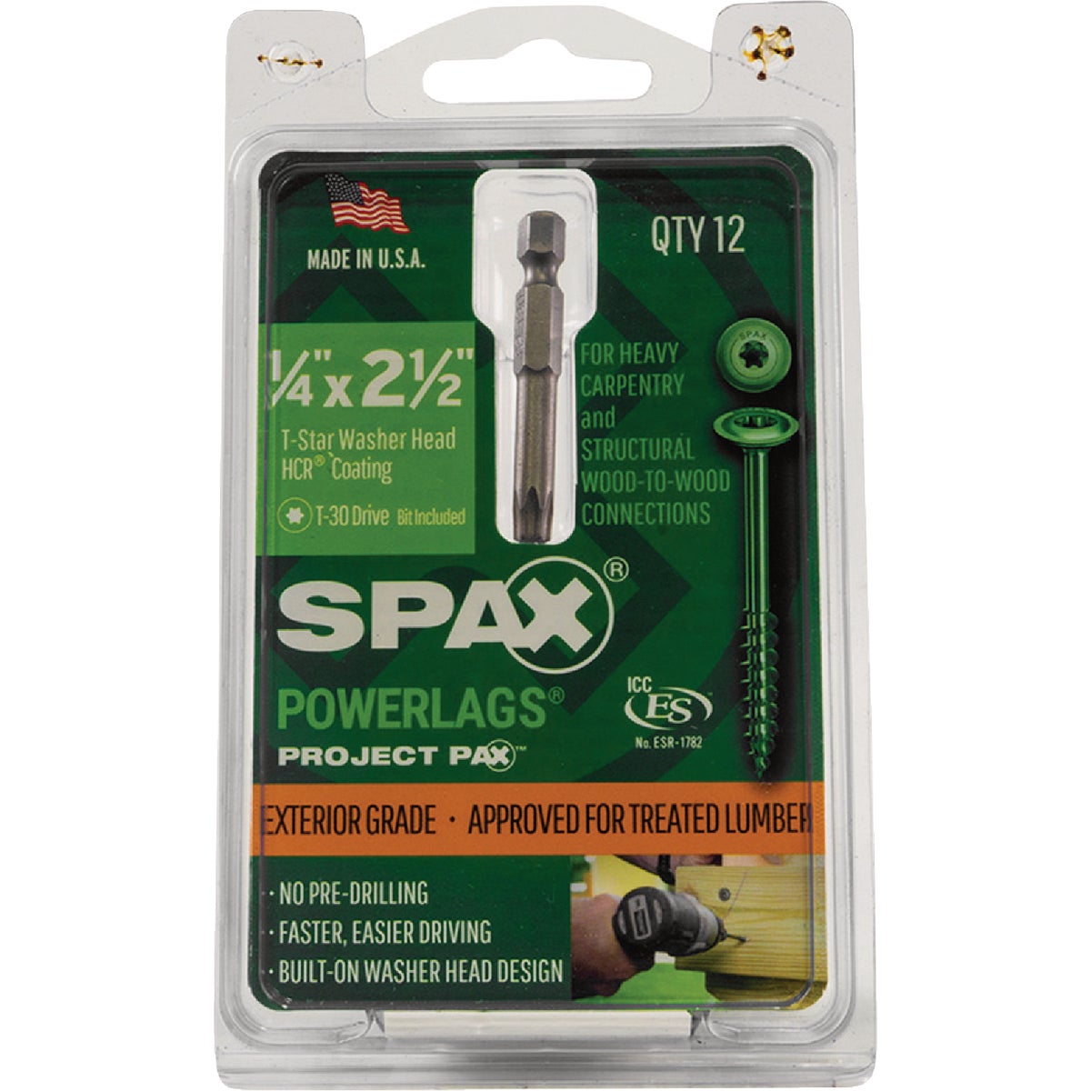 SPAX PowerLags 1/4 In. x 2-1/2 In. T30 Washer Head HCR (Exterior Rated) Lag Screw (12-Count) Image 4