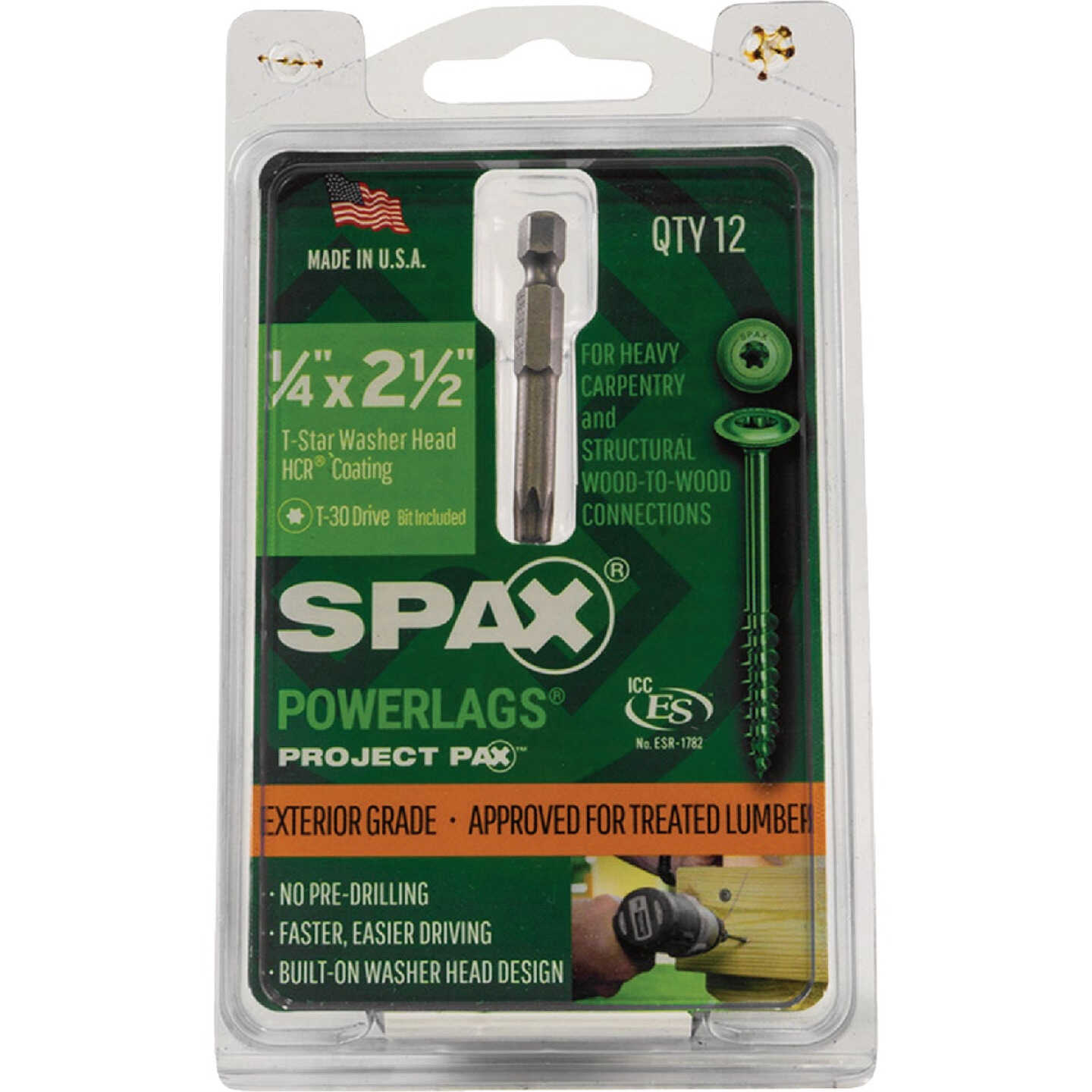 SPAX PowerLags 1/4 In. x 2-1/2 In. T30 Washer Head HCR (Exterior Rated) Lag Screw (12-Count) Image 4