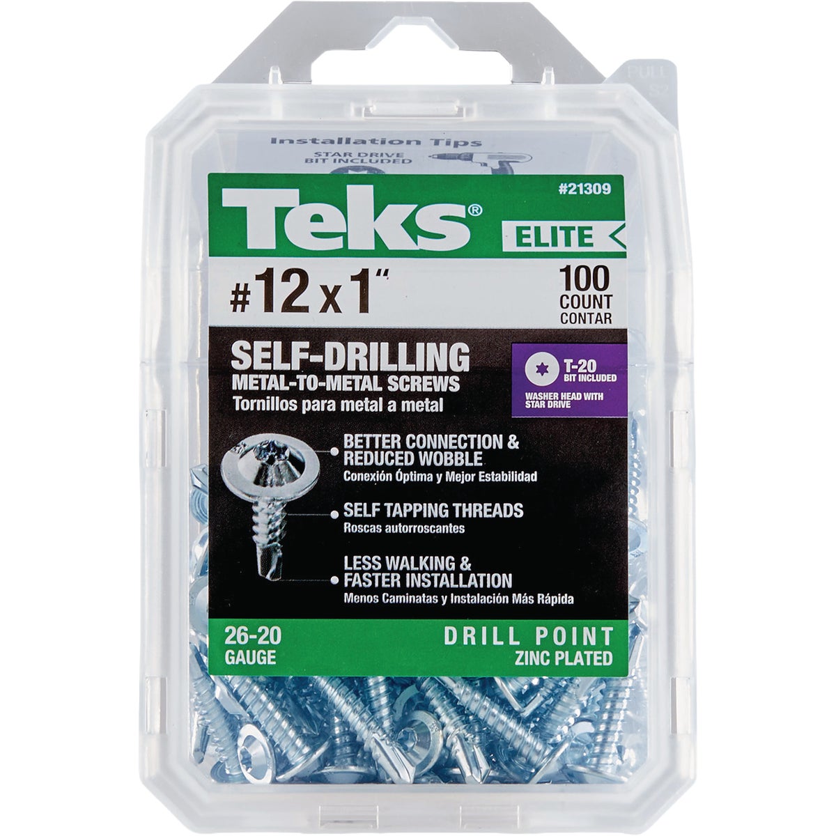 Teks Elite #12 x 1 In. Drill Point Metal to Metal Screw (100-Count)