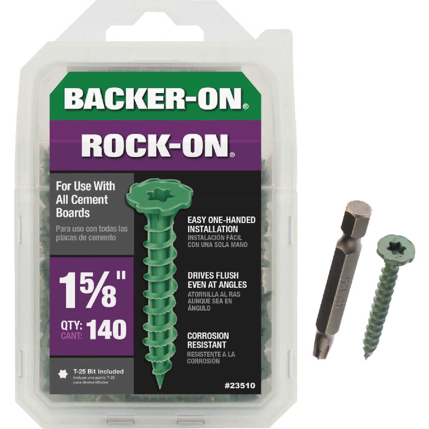 Backer-On Rock-On #9 x 1-5/8 In. Star Drive Cement Board Screws (140-Count) Image 1