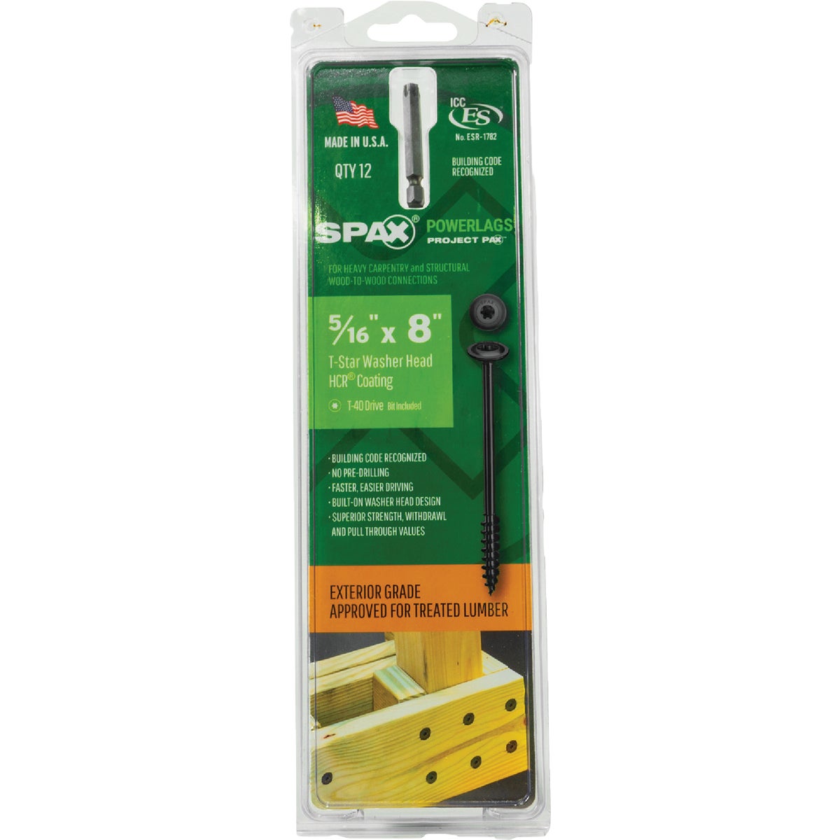 SPAX PowerLags 5/16 In. x 8 In. T40 Washer Head HCR (Exterior Rated) Lag Screw (12-Count) Image 5