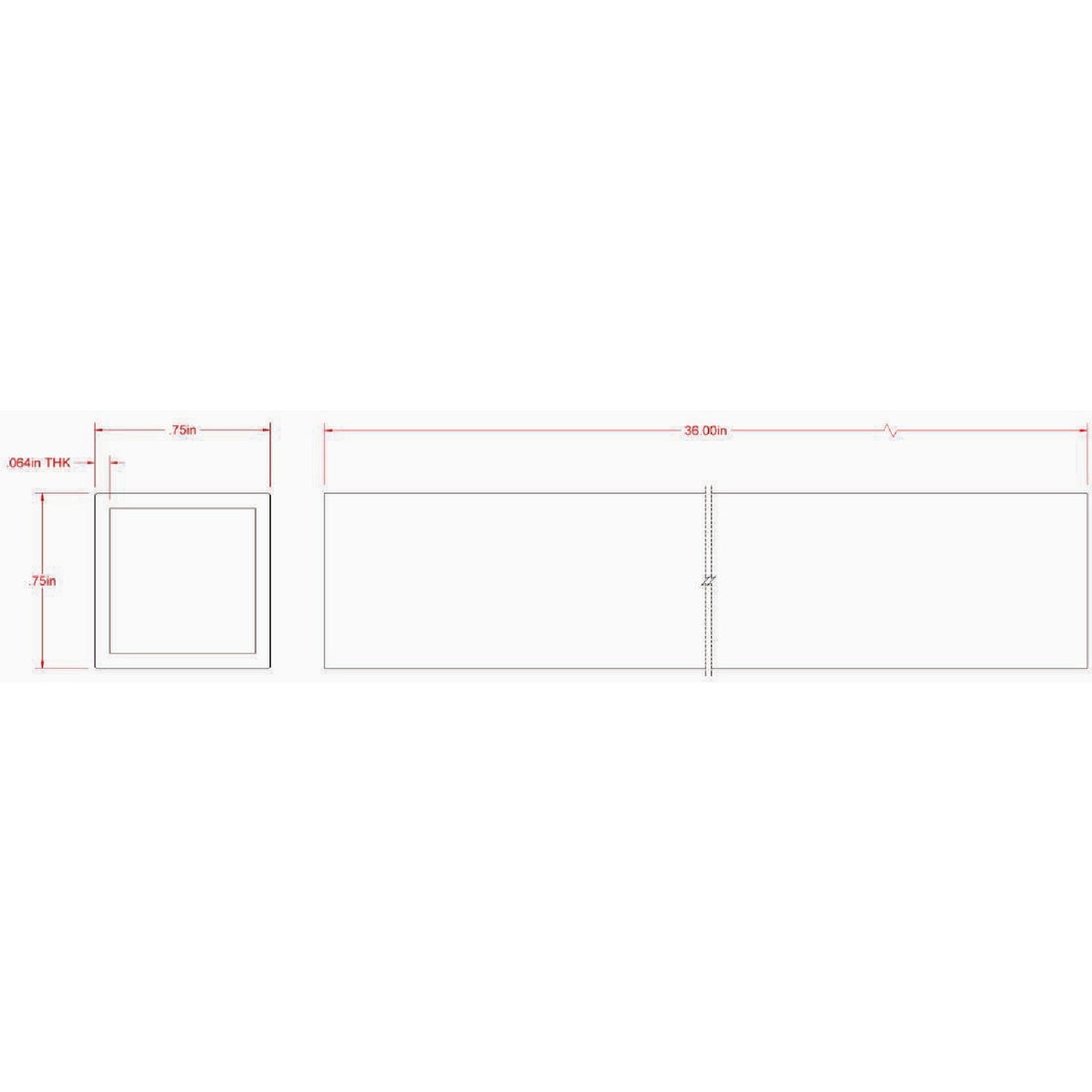 Hillman SteelWorks 3/4 In. x 3 Ft. Aluminum Square Tube Image 2