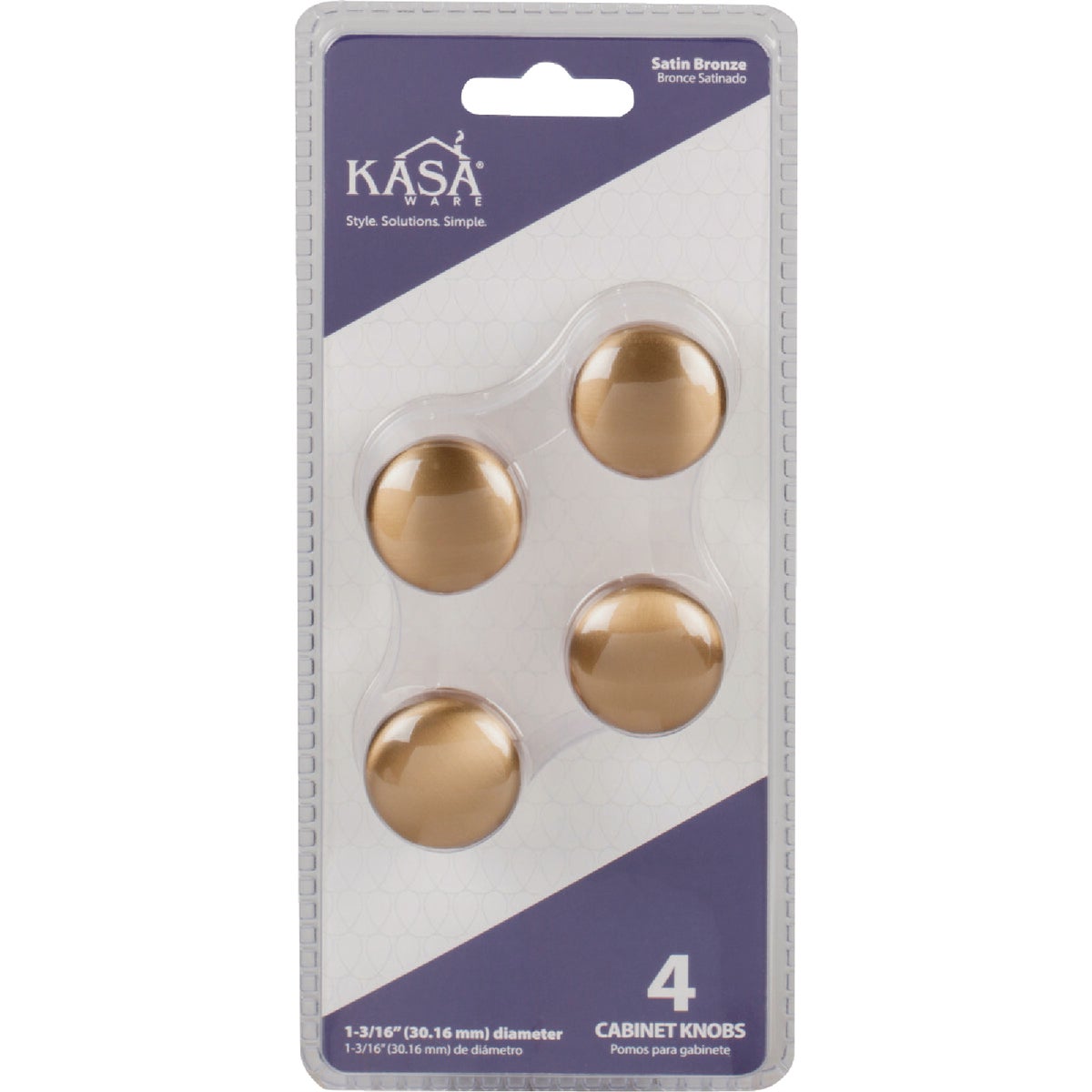 KasaWare 1-3/16 In. Diameter Satin Bronze Cabinet Knob (4-Pack) Image 2