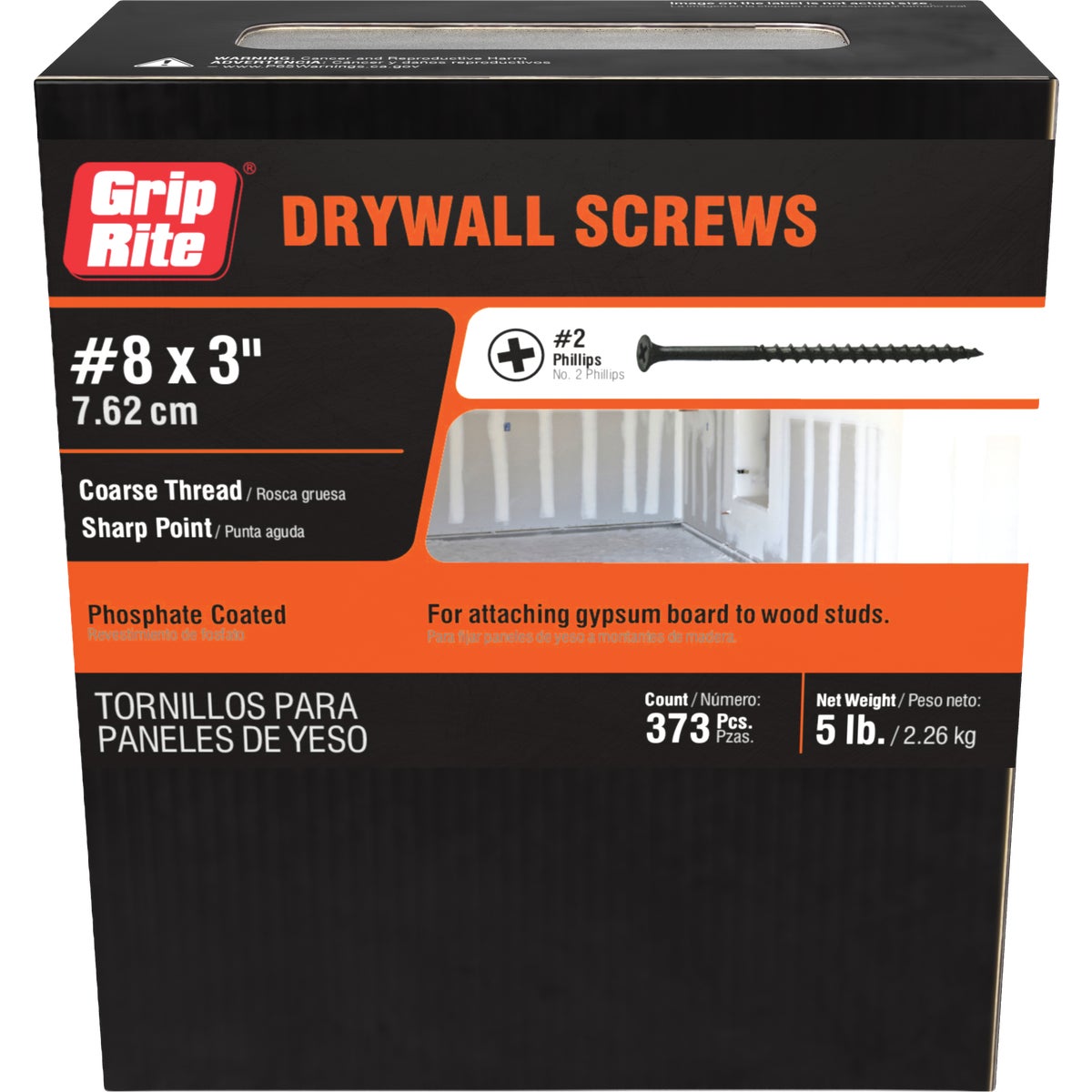 Grip-Rite #8 x 3 In. Coarse Thread Black Phosphate Drywall Screw (5 Lb.) Image 2