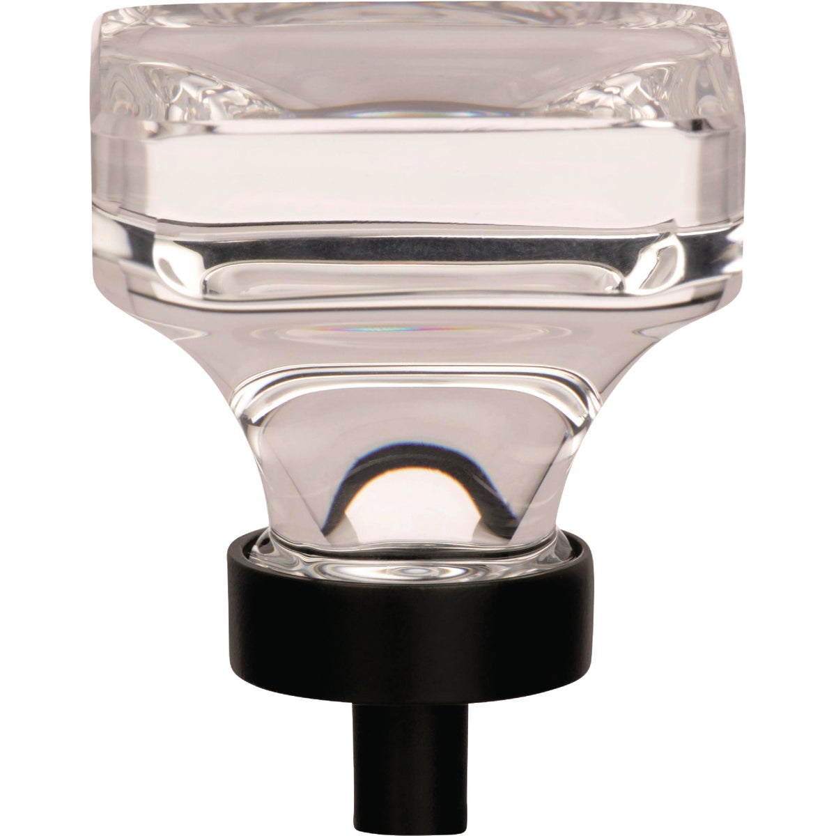 Amerock Glacio Square Clear/Black Bronze Cabinet Knob