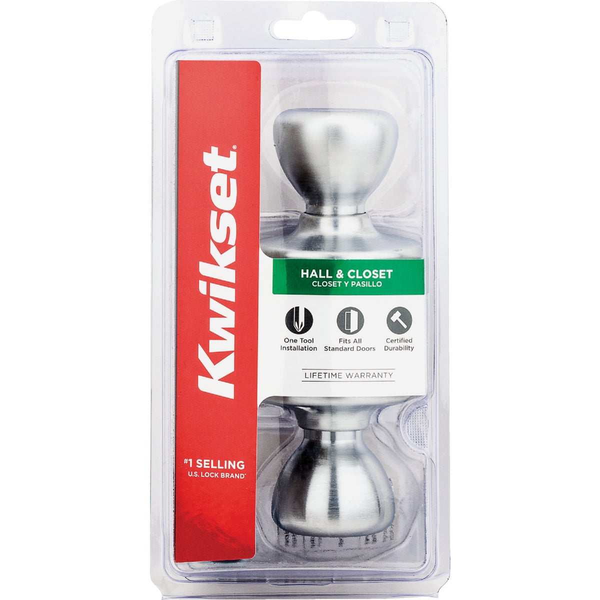 Kwikset Satin Chrome Mobile Home Passage Lockset Image 1