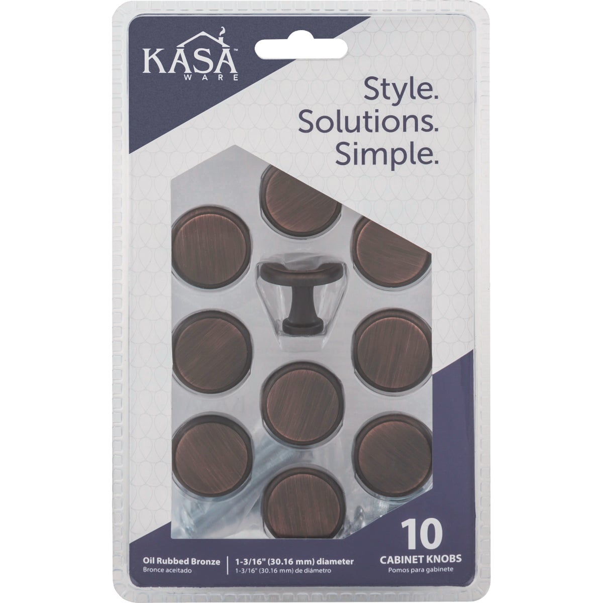 KasaWare 1-3/16 In. Dia. Brushed Oil Rubbed Bronze Cabinet Knob (10-Pack) Image 2