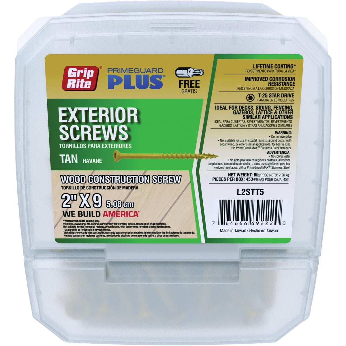 Grip-Rite PrimeGuard Plus #9 x 2 In. Star Drive Tan Self-Drilling Exterior Screw (5 Lb.)