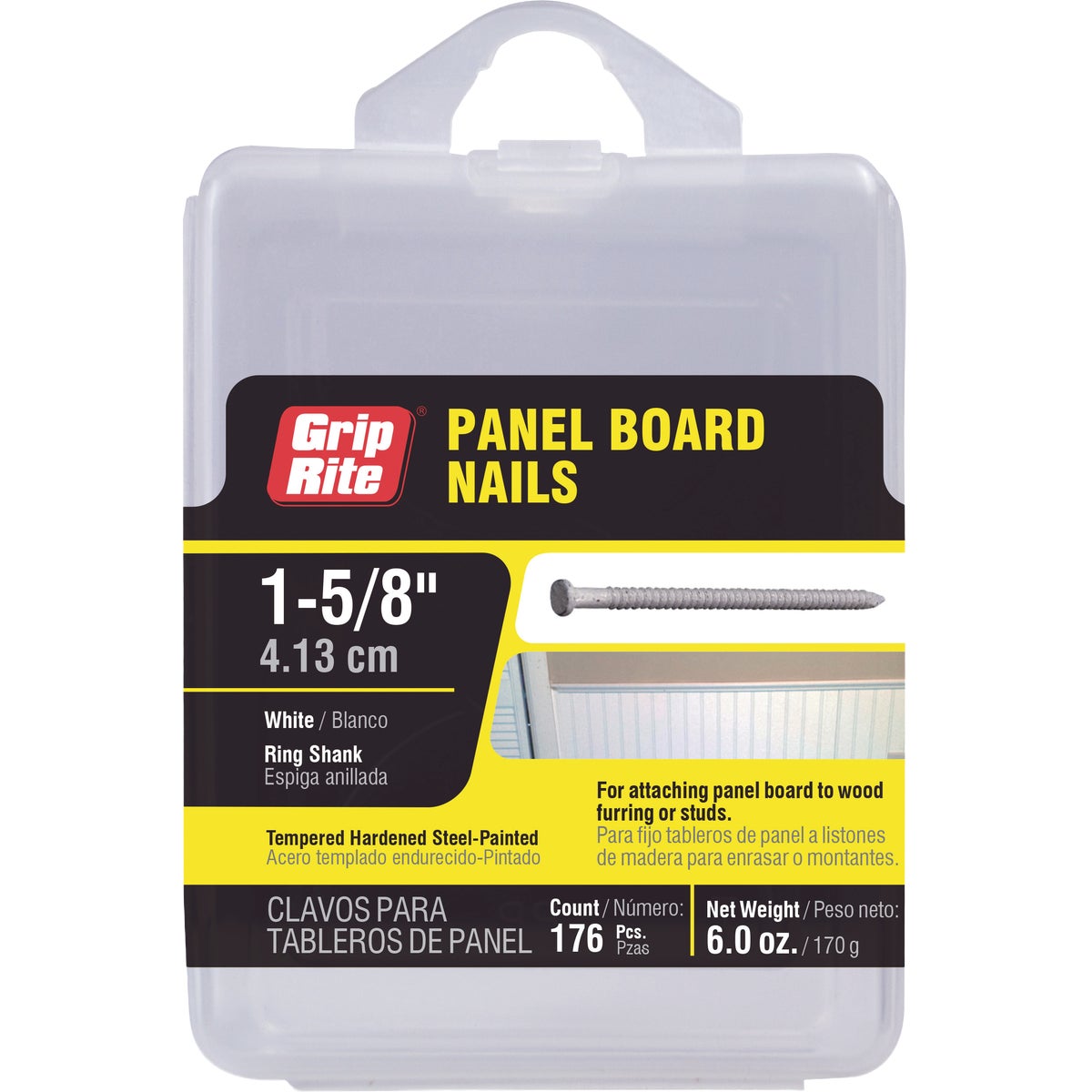Grip-Rite 1-5/8 In. x 16-1/2 ga Ring Shank White Paneling Nail (176-Count) Image 2