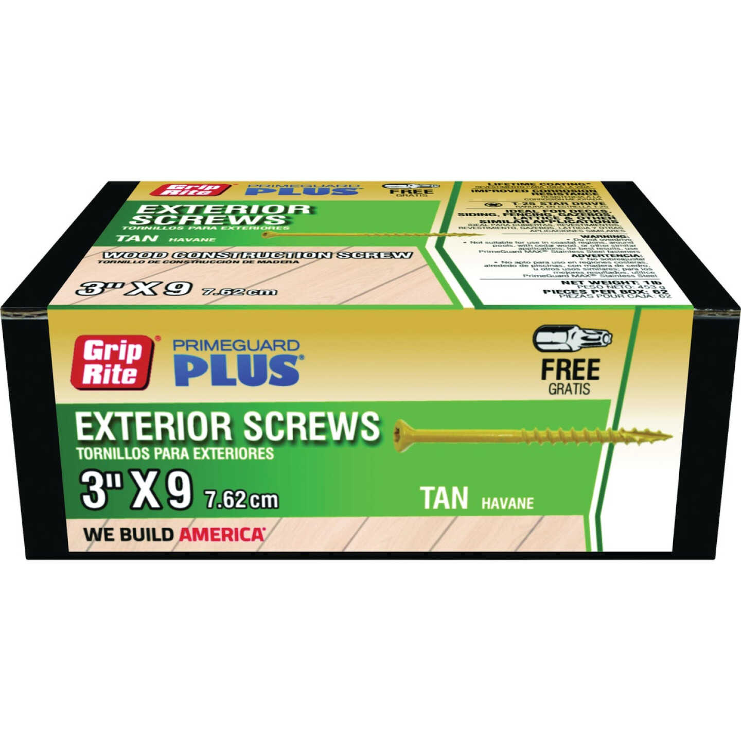 Grip-Rite PrimeGuard Plus #9 x 3 In. Star Drive Tan Self-Drilling Exterior Screw (1 Lb.) Image 1