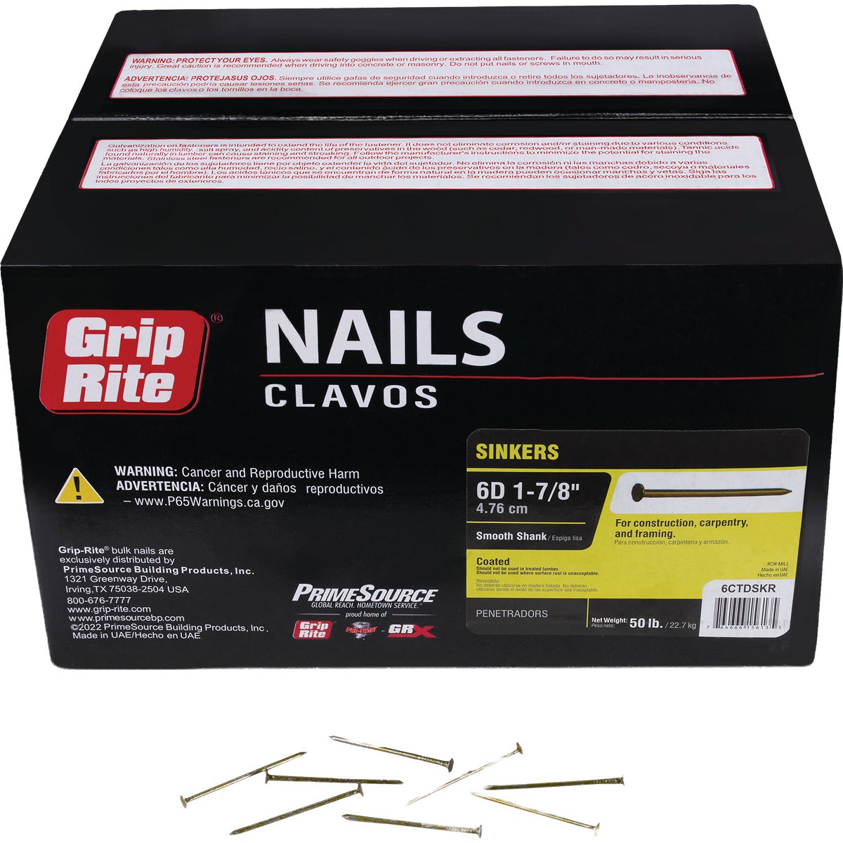 Grip-Rite 2-1/8 In. 6d x 11.5 ga Vinyl Coated Steel Sinker Nail (50 Lb.)