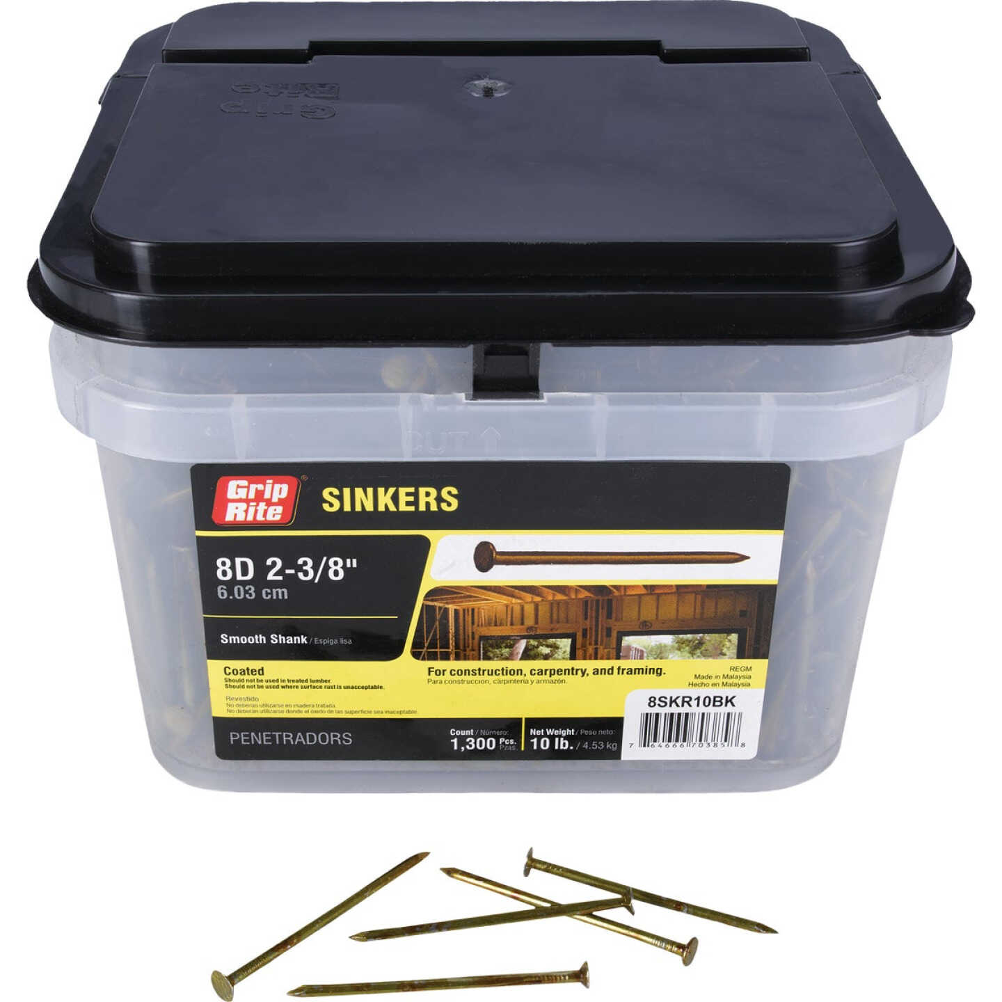 Grip-Rite 2-3/8 In. 8d x 11.5 ga Vinyl Coated Steel Sinker Nail (10 Lb.) Image 1