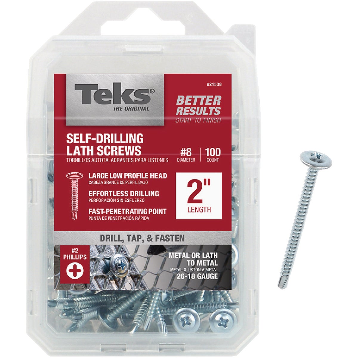 Teks #8 x 2 In. Modified Truss Head Drill Point Lath Screw (100-Count)