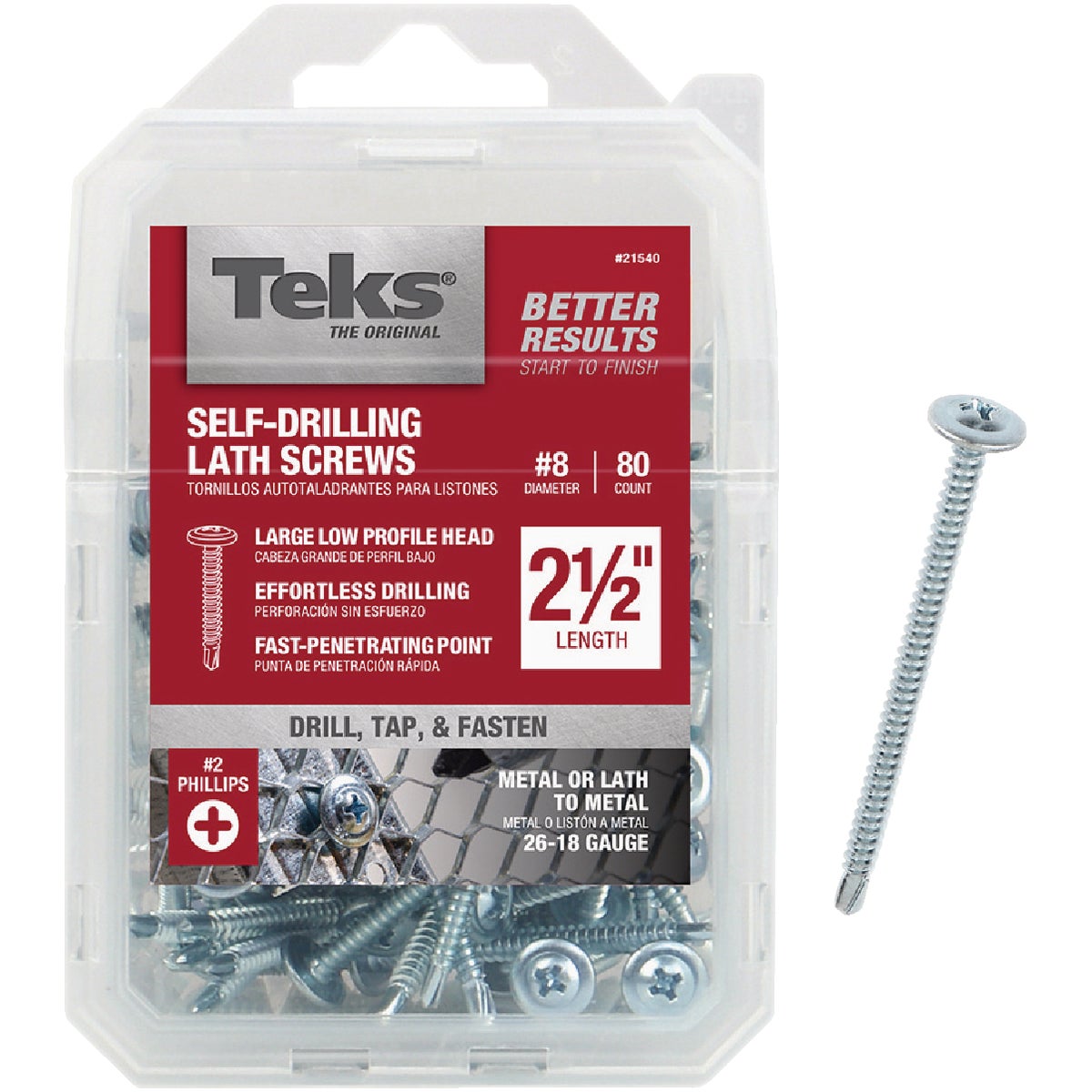 Teks #8 x 2-1/2 In. Modified Truss Head Drill Point Lath Screw (80-Count)