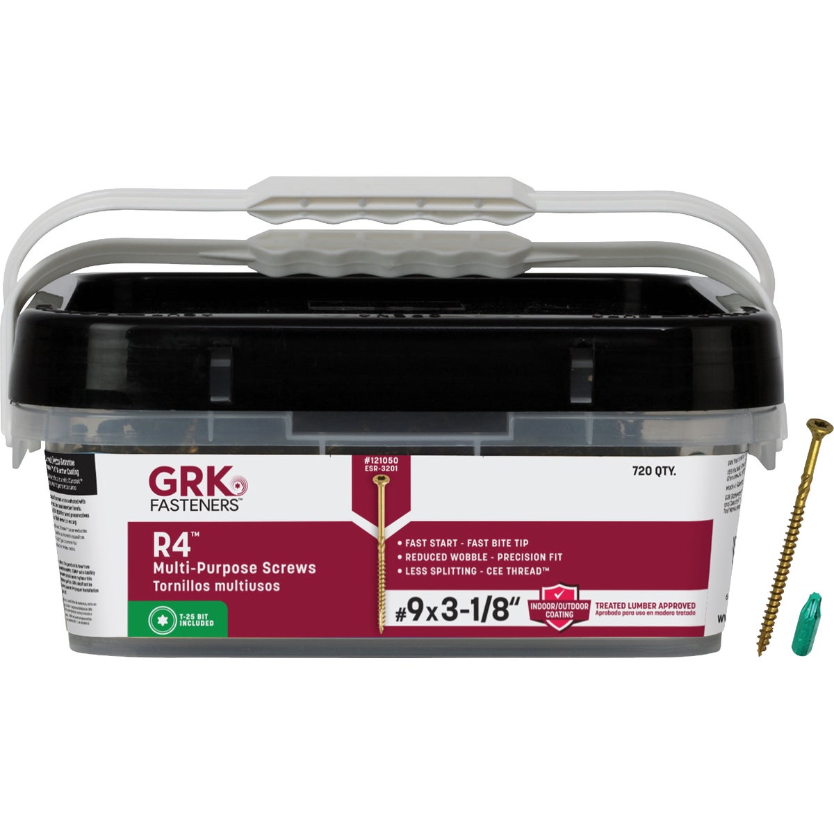 GRK R4 #9 x 3-1/8 In. Star Drive Multi-Purpose Wood Screw (720-Count)