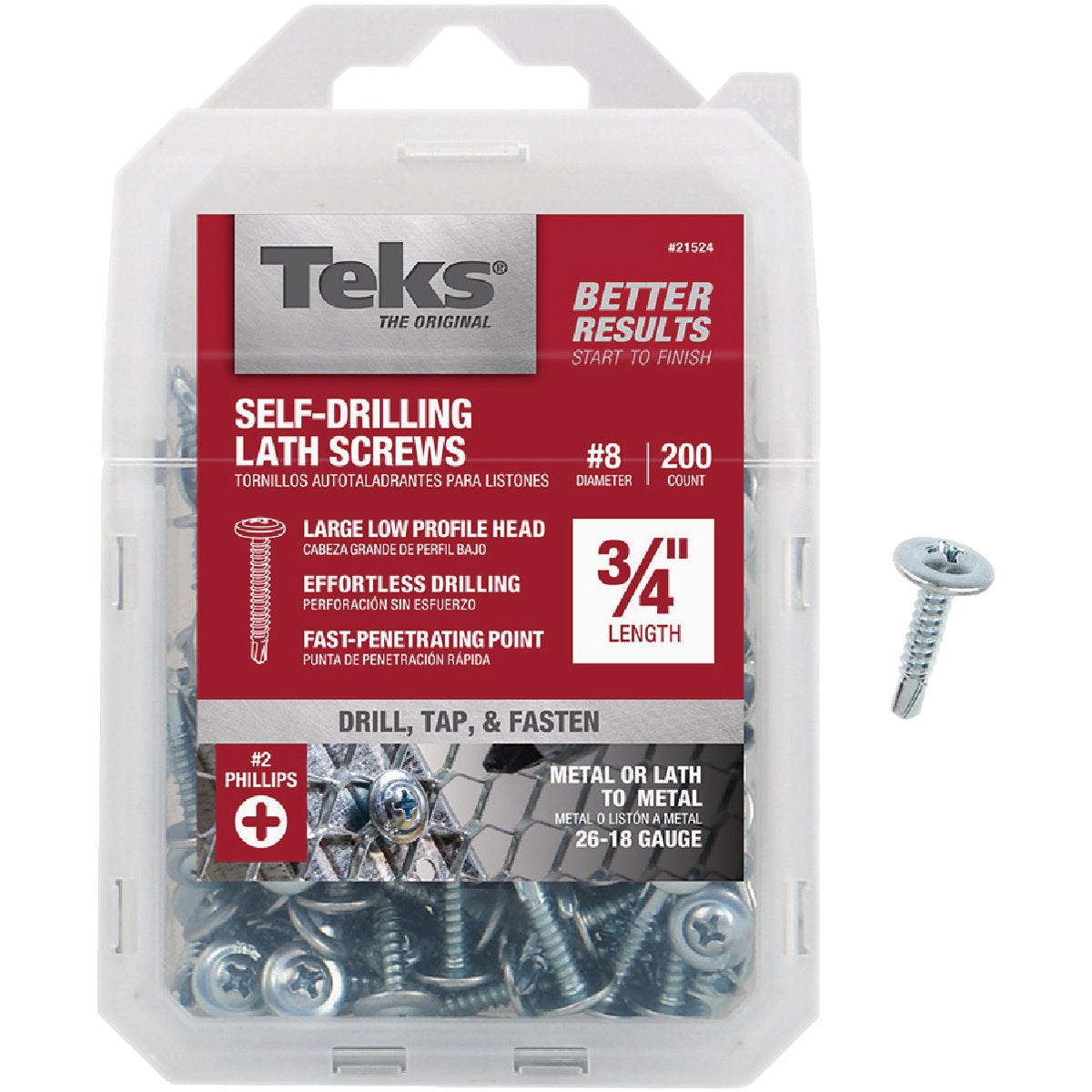 Teks #8 x 3/4 In. Modified Truss Head Drill Point Lath Screw (200-Count)