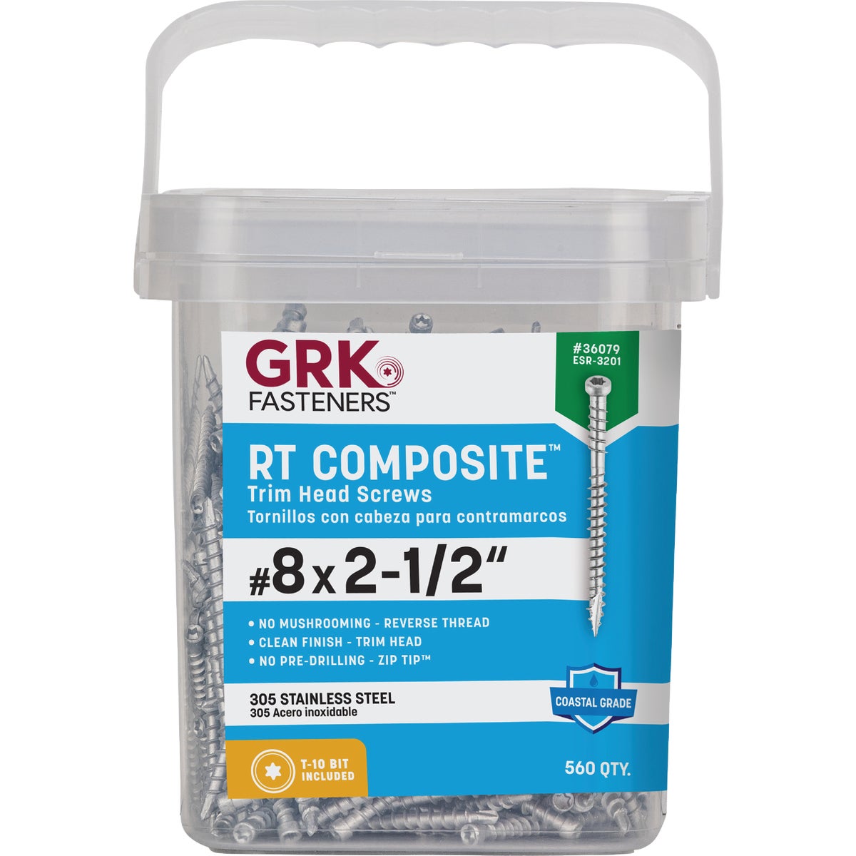 GRK RT #8 x 2-1/2 In. Star Drive Stainless Steel Composite Screw (560-Count) Image 2