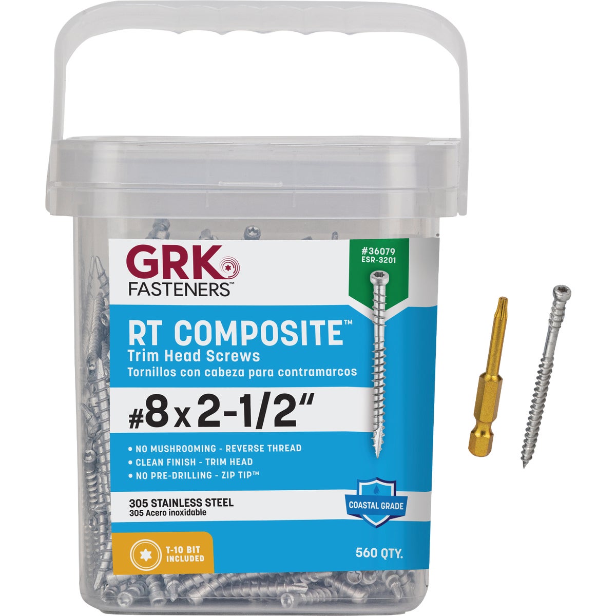 GRK RT #8 x 2-1/2 In. Star Drive Stainless Steel Composite Screw (560-Count)