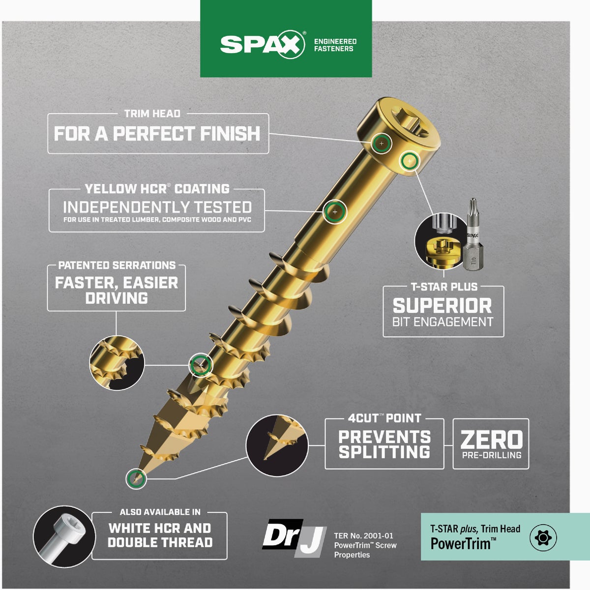 SPAX #8 x 1-1/4 In. T10 Plus Cylindrical Head HCR (Exterior Rated) Yellow Trim Screw (100-Count) Image 2