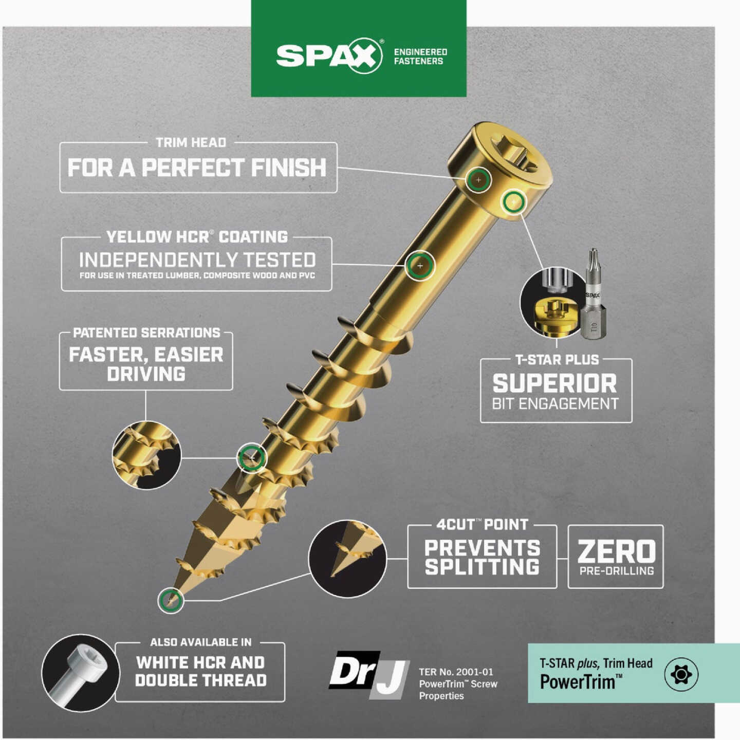 SPAX #8 x 1-1/4 In. T10 Plus Cylindrical Head HCR (Exterior Rated) Yellow Trim Screw (100-Count) Image 2
