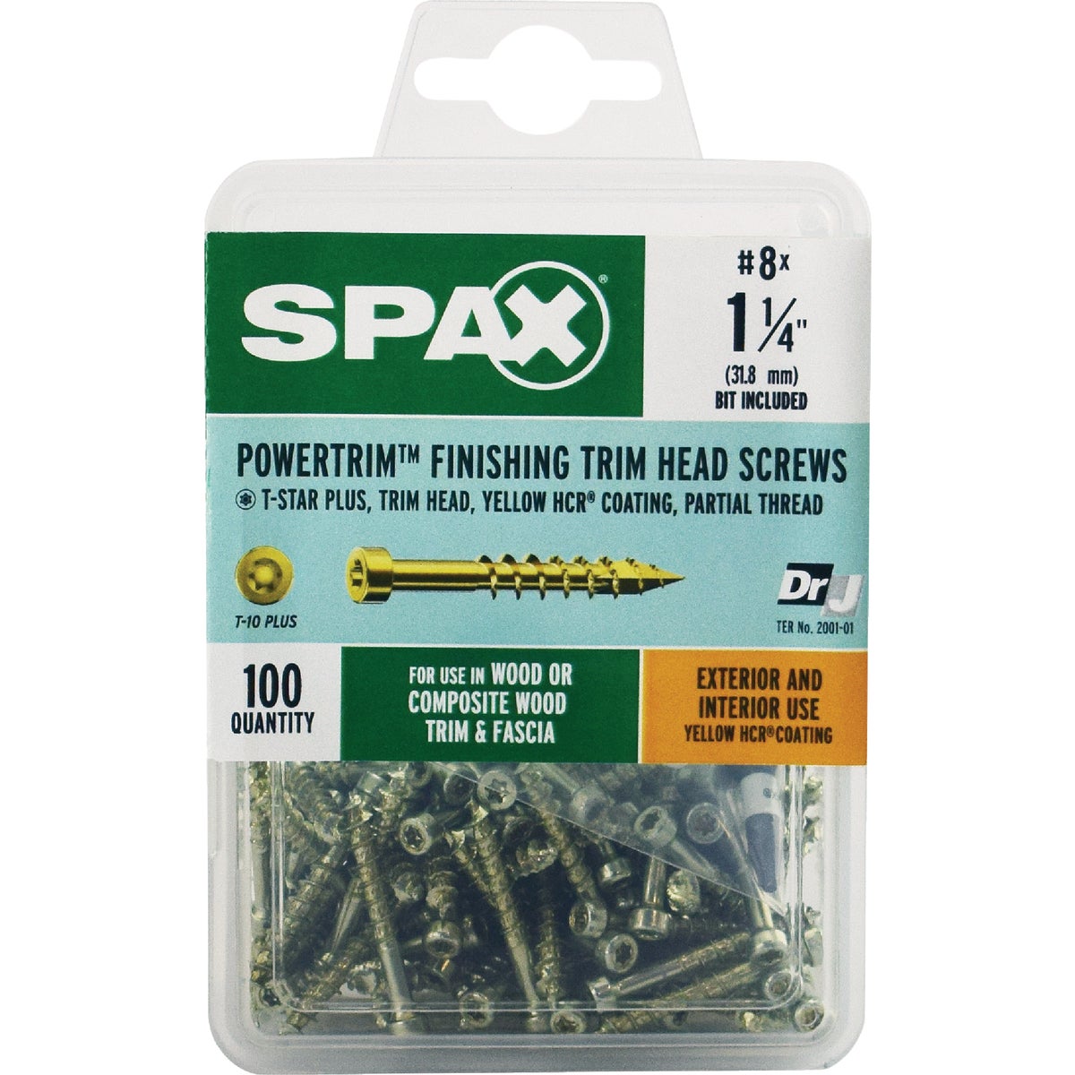 SPAX #8 x 1-1/4 In. T10 Plus Cylindrical Head HCR (Exterior Rated) Yellow Trim Screw (100-Count) Image 5