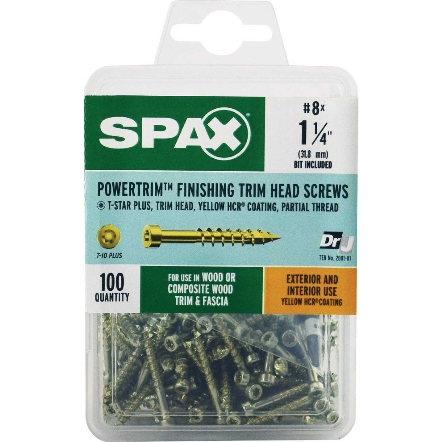SPAX #8 x 1-1/4 In. T10 Plus Cylindrical Head HCR (Exterior Rated) Yellow Trim Screw (100-Count) Image 5