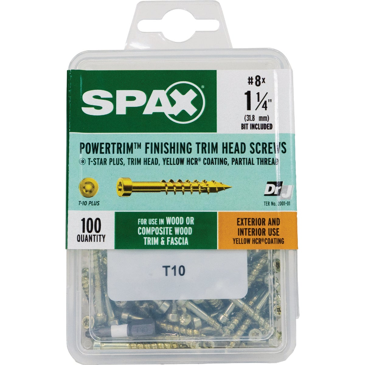 SPAX #8 x 1-1/4 In. T10 Plus Cylindrical Head HCR (Exterior Rated) Yellow Trim Screw (100-Count) Image 6