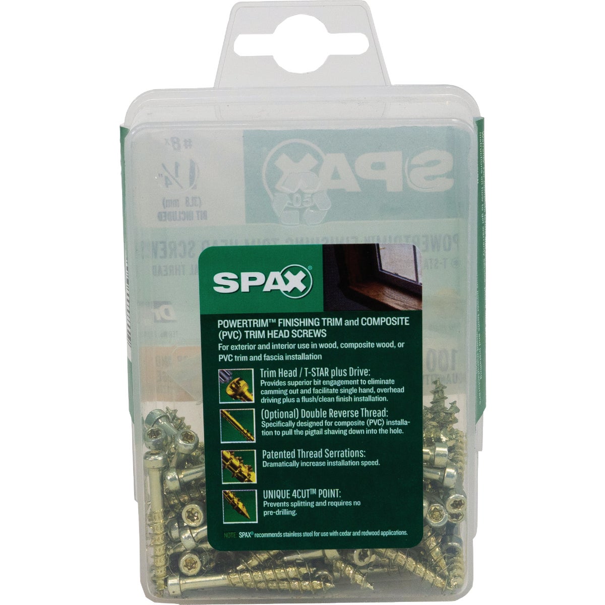 SPAX #8 x 1-1/4 In. T10 Plus Cylindrical Head HCR (Exterior Rated) Yellow Trim Screw (100-Count) Image 7