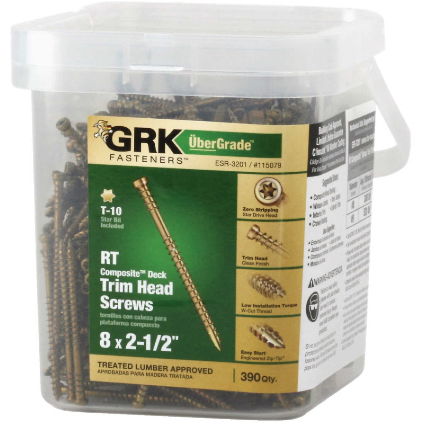 GRK RT #8 x 2-1/2 In. Star Drive Composite Screw (390-Count) Image 1