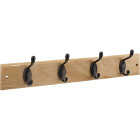 National Hardware 18 In. 4-Hook Oil Rubbed Bronze/Natural Hook Rail Image 1