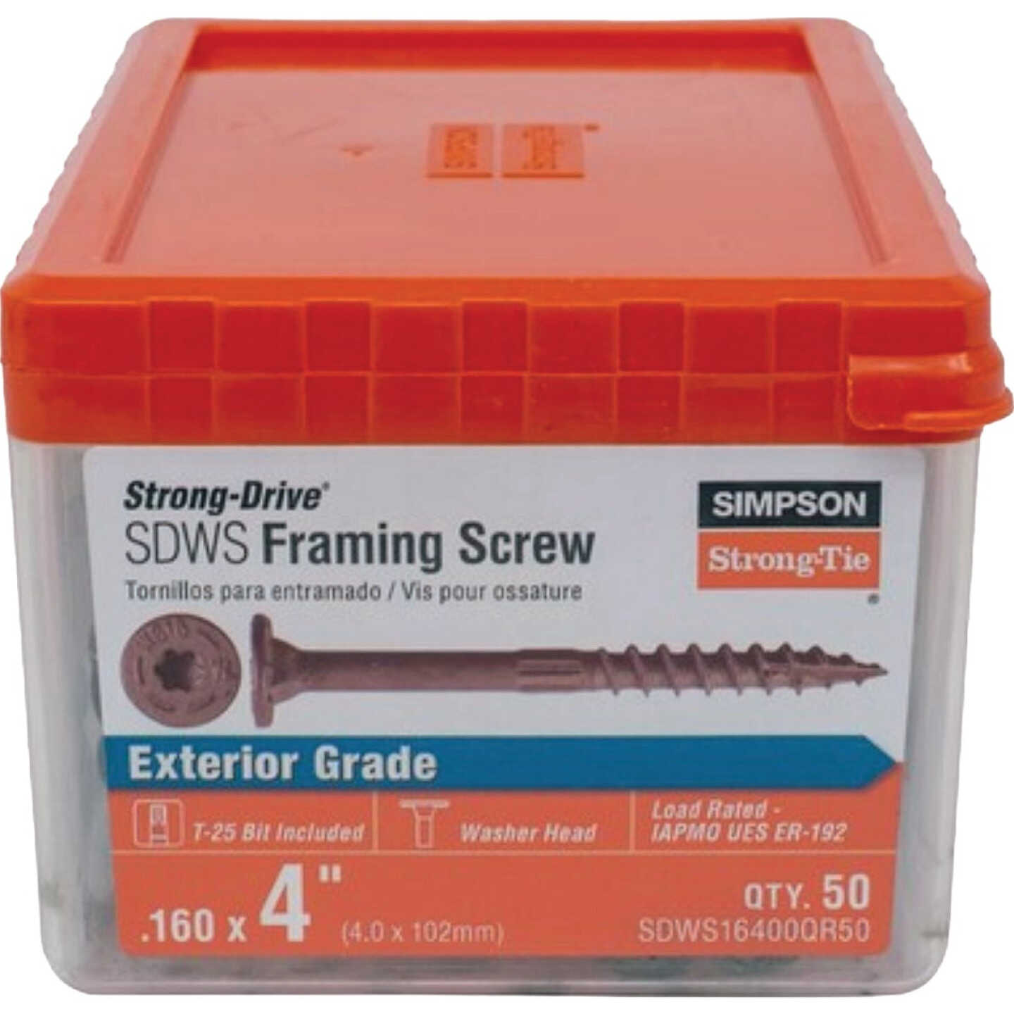 Simpson Strong-Tie Strong-Drive SDWS Quik Gard 0.160 In. x 4 In. T25 Framing Screw (50-Count) Image 6