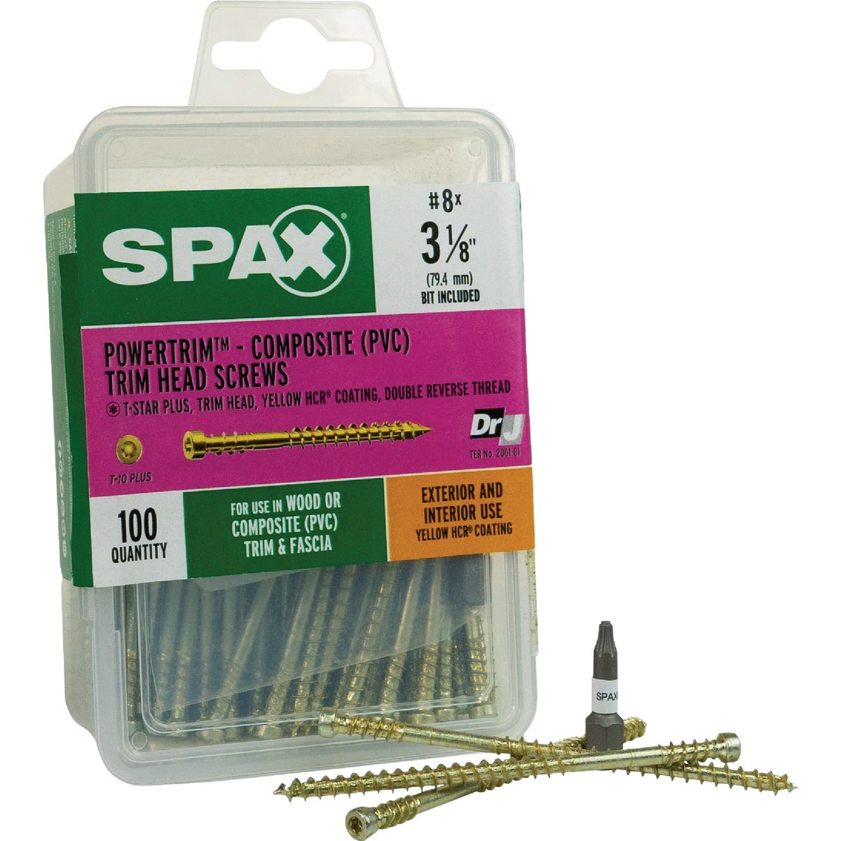 SPAX #8 x 3-1/8 In. T10 Plus Cylindrical Head HCR (Exterior Rated) Yellow Trim Screw (100-Count) Image 5