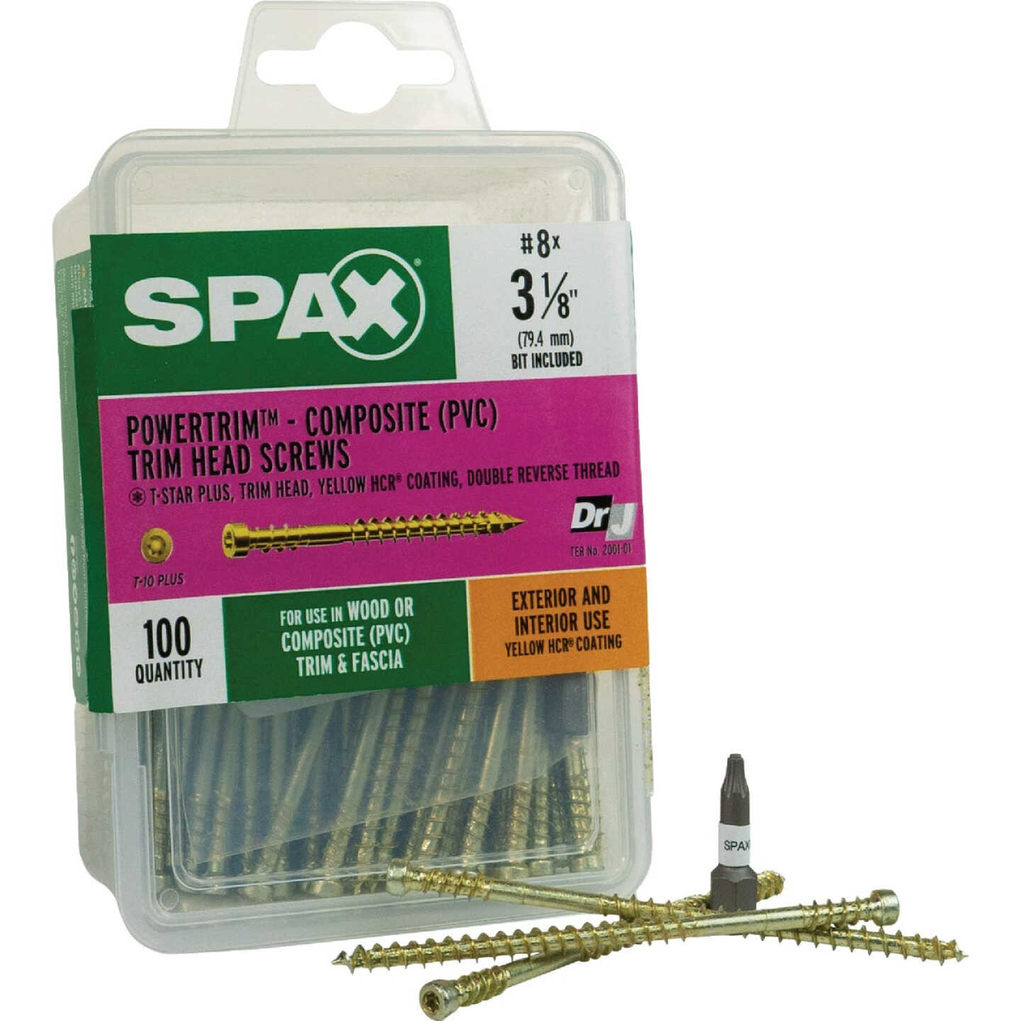 SPAX #8 x 3-1/8 In. T10 Plus Cylindrical Head HCR (Exterior Rated) Yellow Trim Screw (100-Count) Image 5