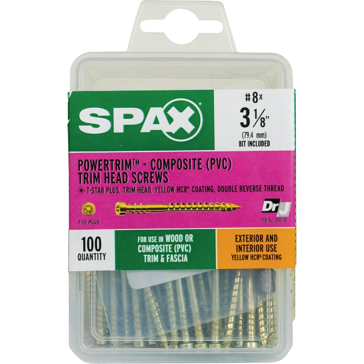 SPAX #8 x 3-1/8 In. T10 Plus Cylindrical Head HCR (Exterior Rated) Yellow Trim Screw (100-Count) Image 6