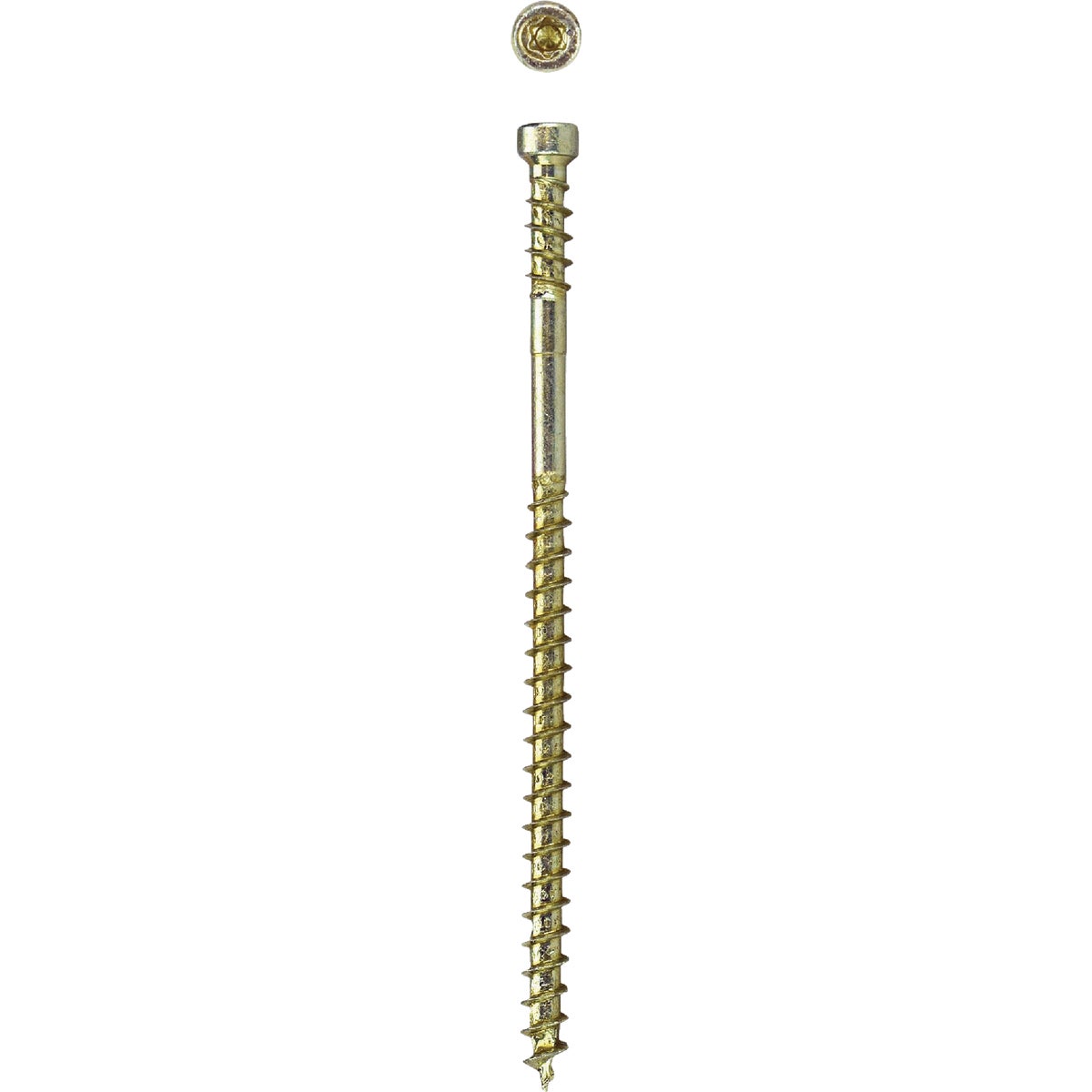 SPAX #8 x 3-1/8 In. T10 Plus Cylindrical Head HCR (Exterior Rated) Yellow Trim Screw (100-Count)